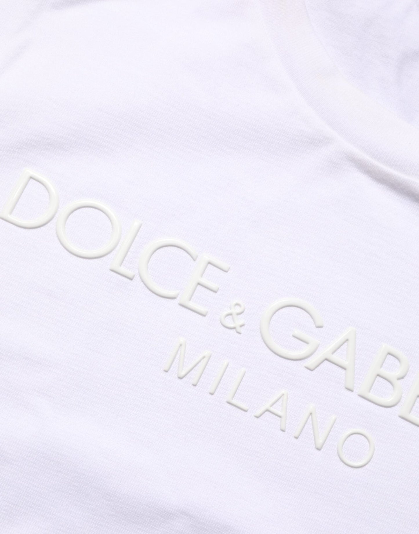 Dolce & Gabbana White Cotton Crew Neck Short Sleeves T-shirt – IT54 | XL par Dolce & Gabbana | Disponible sur Sandy Store ByNet
