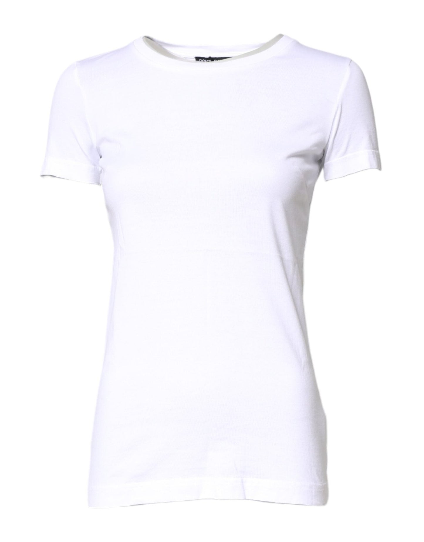 Dolce & Gabbana White Cotton Crew Neck Short Sleeves T-shirt - Sandy Store ByNet
