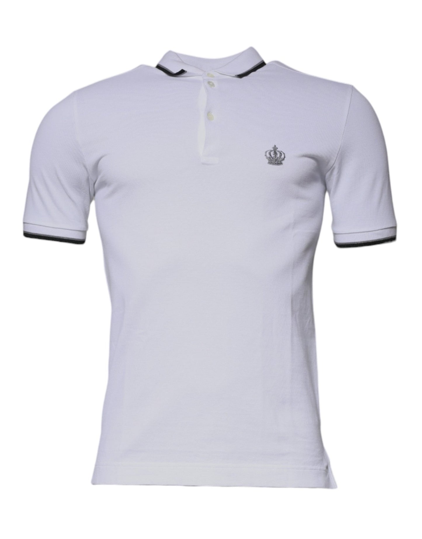 Dolce & Gabbana White Cotton Crown Collared Polo T-shirt – IT44 | XS par Dolce & Gabbana | Disponible sur Sandy Store ByNet