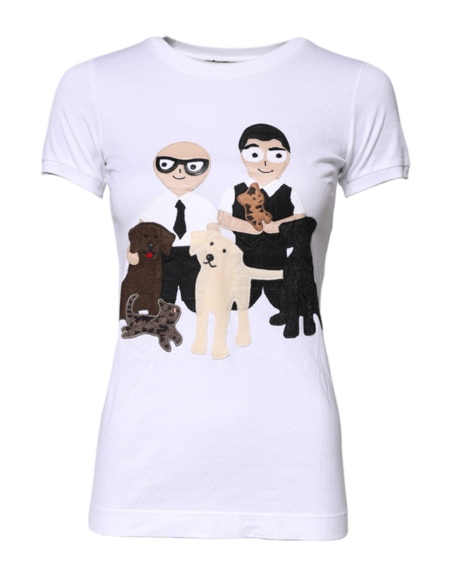 Dolce & Gabbana White Cotton #DGFAMILY Embroidery T-shirt - Sandy Store ByNet