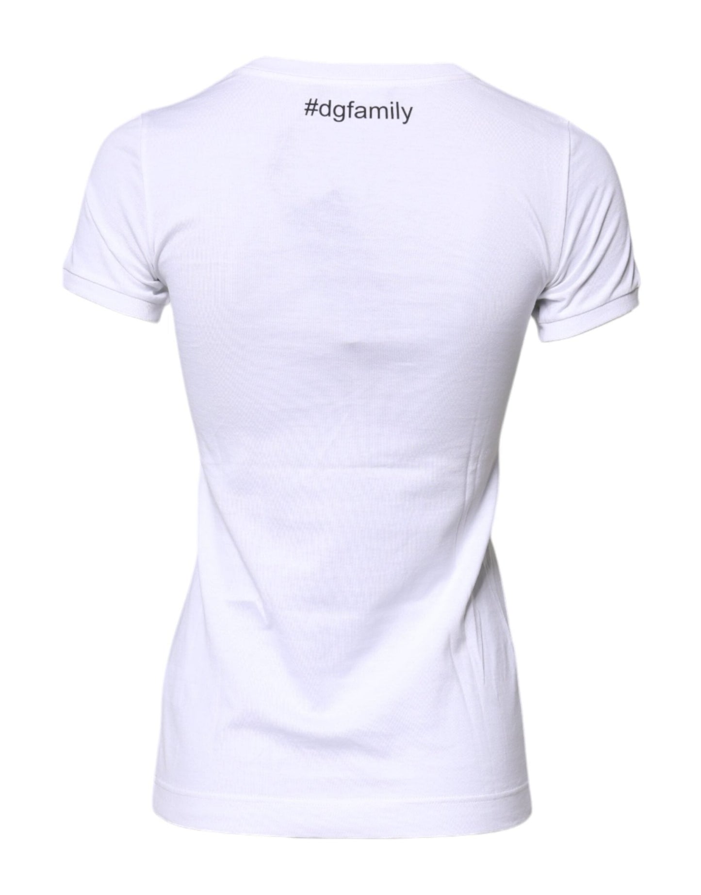 Dolce & Gabbana White Cotton #DGFAMILY Embroidery T-shirt - Sandy Store ByNet