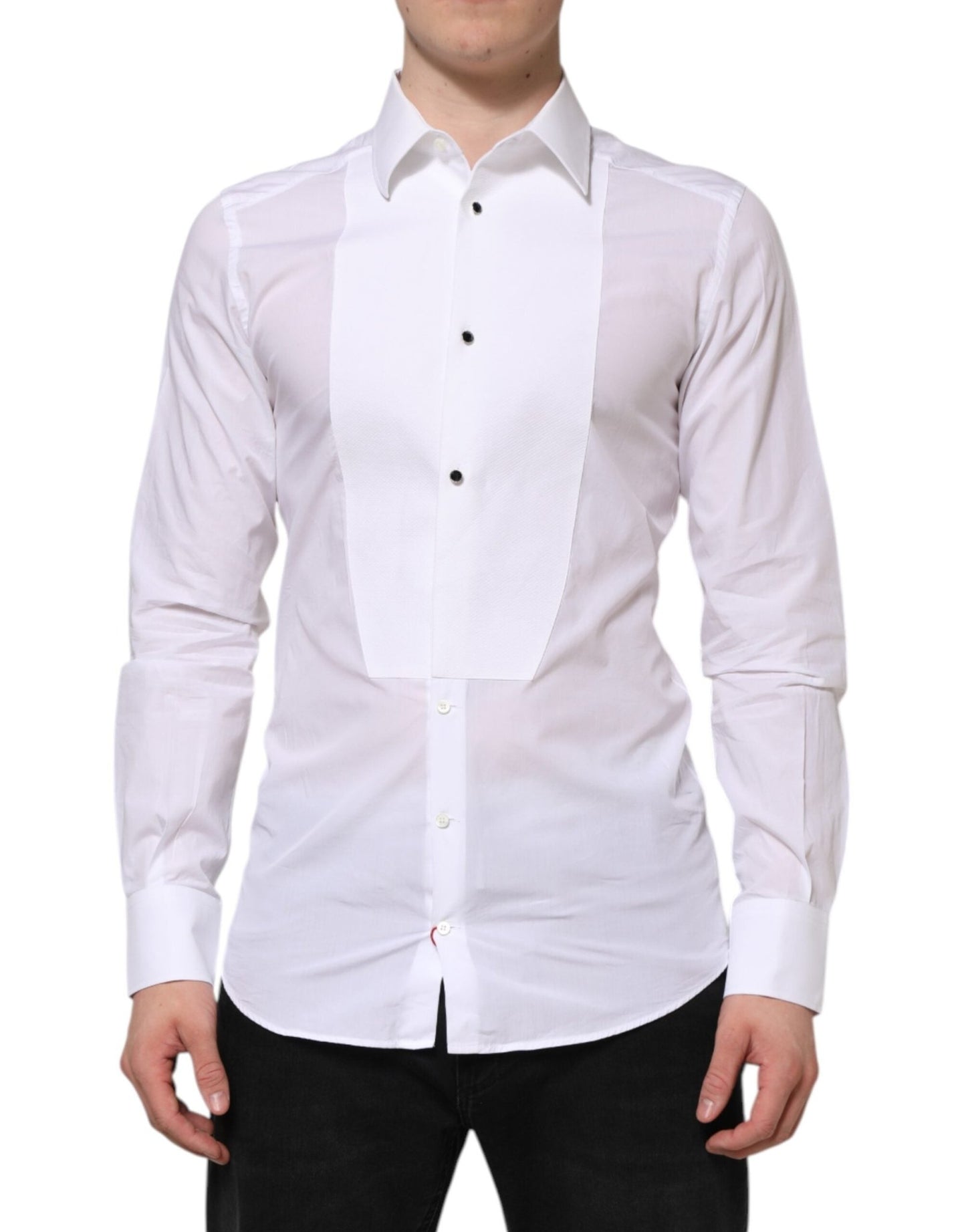Dolce & Gabbana White Cotton GOLD Bib Poplin Formal Shirt – IT39 | S par Dolce & Gabbana | Disponible sur Sandy Store ByNet