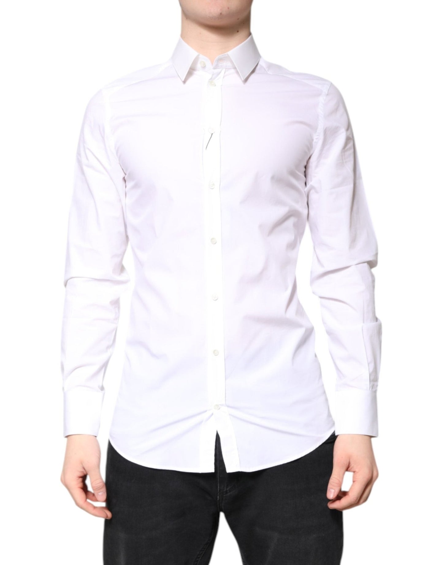 Dolce & Gabbana White Cotton GOLD Dress Formal Collared Shirt – IT39 | S par Dolce & Gabbana | Disponible sur Sandy Store ByNet