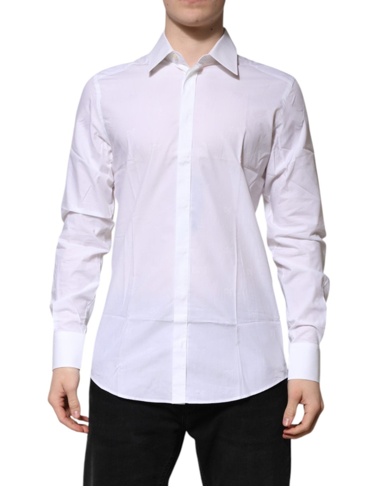Dolce & Gabbana White Cotton GOLD Long Sleeves Formal Shirt – IT41 | L par Dolce & Gabbana | Disponible sur Sandy Store ByNet