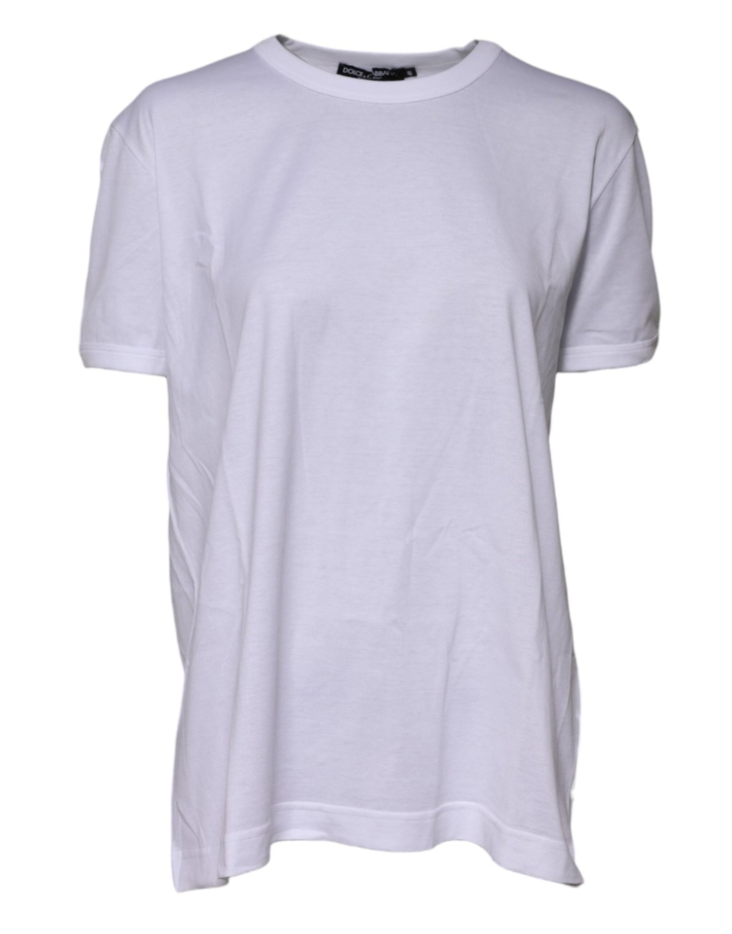 Dolce & Gabbana White Cotton Goodluck 2022 Crew Neck T-shirt – IT46|XL par Dolce & Gabbana | Disponible sur Sandy Store ByNet