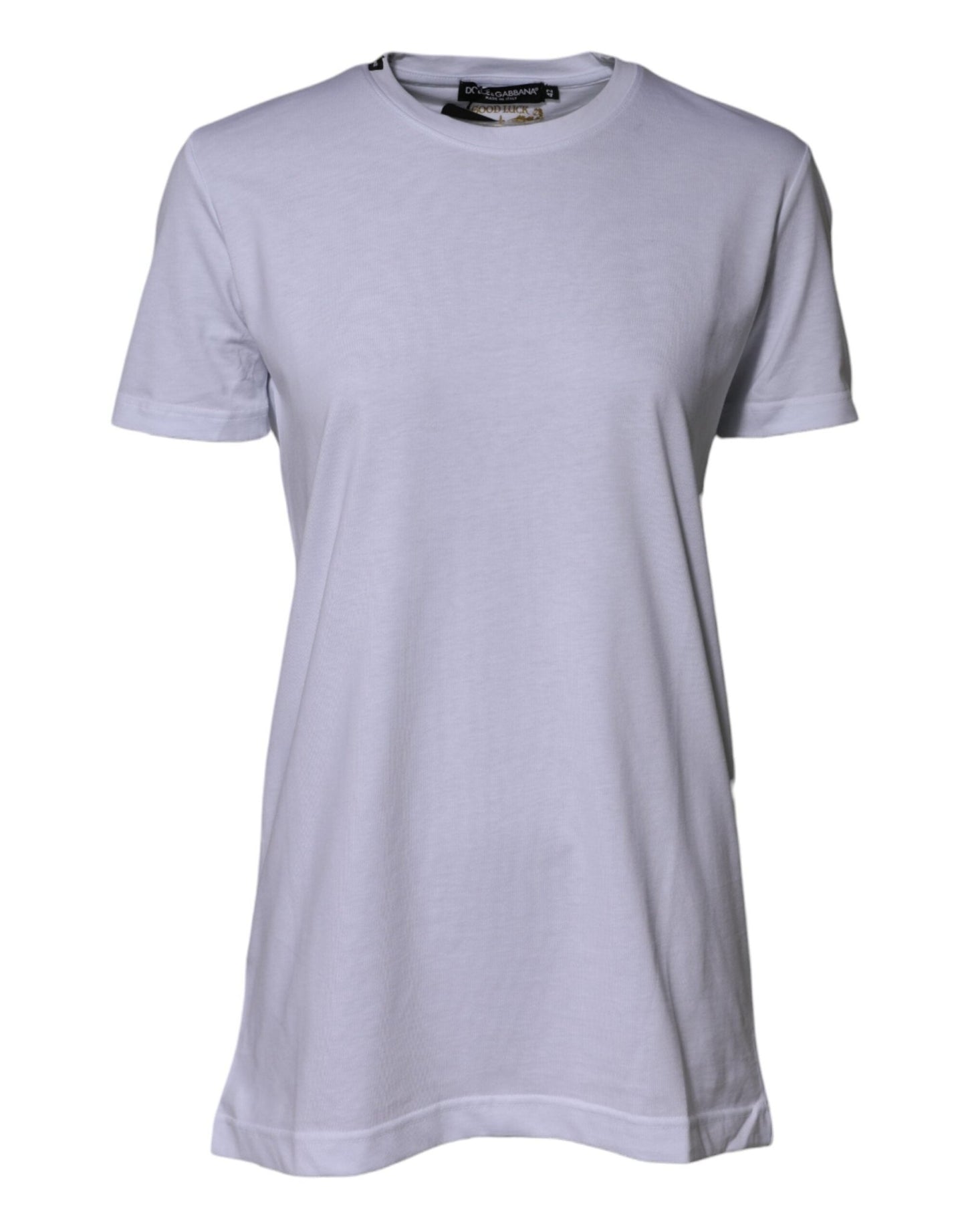 Dolce & Gabbana White Cotton Goodluck 2023 Crew Neck T-shirt – IT44 | L par Dolce & Gabbana | Disponible sur Sandy Store ByNet
