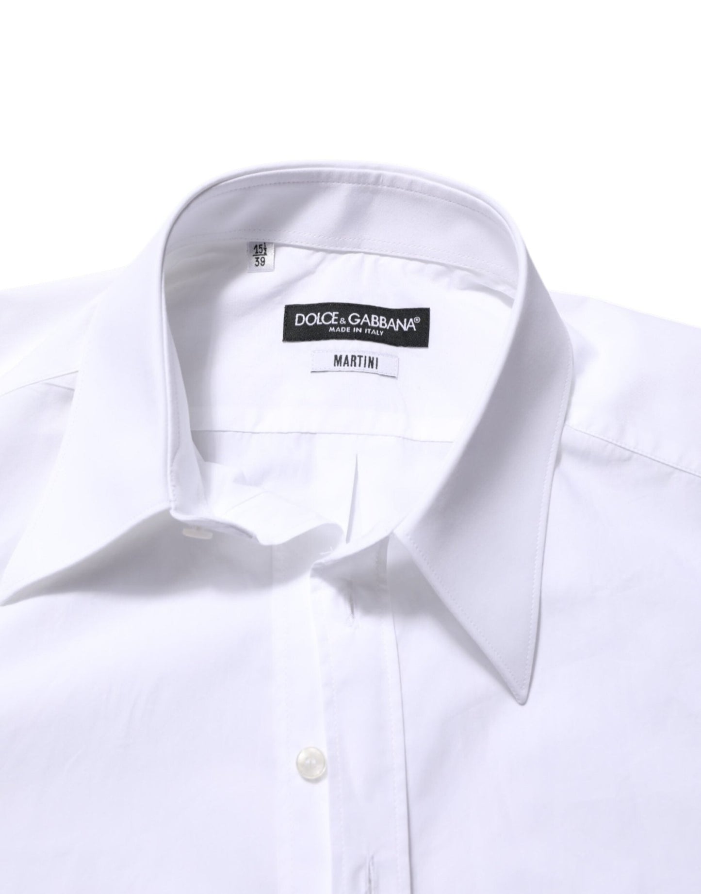 Dolce & Gabbana White Cotton MARTINI Men Formal Dress Shirt – IT39 | S par Dolce & Gabbana | Disponible sur Sandy Store ByNet