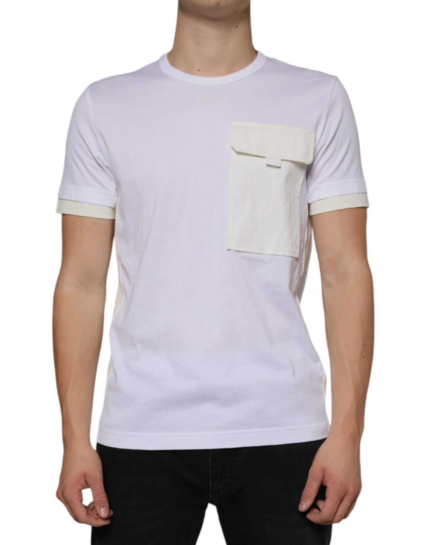 Dolce & Gabbana White Cotton Pocket Short Sleeves T-shirt – IT48 | M par Dolce & Gabbana | Disponible sur Sandy Store ByNet