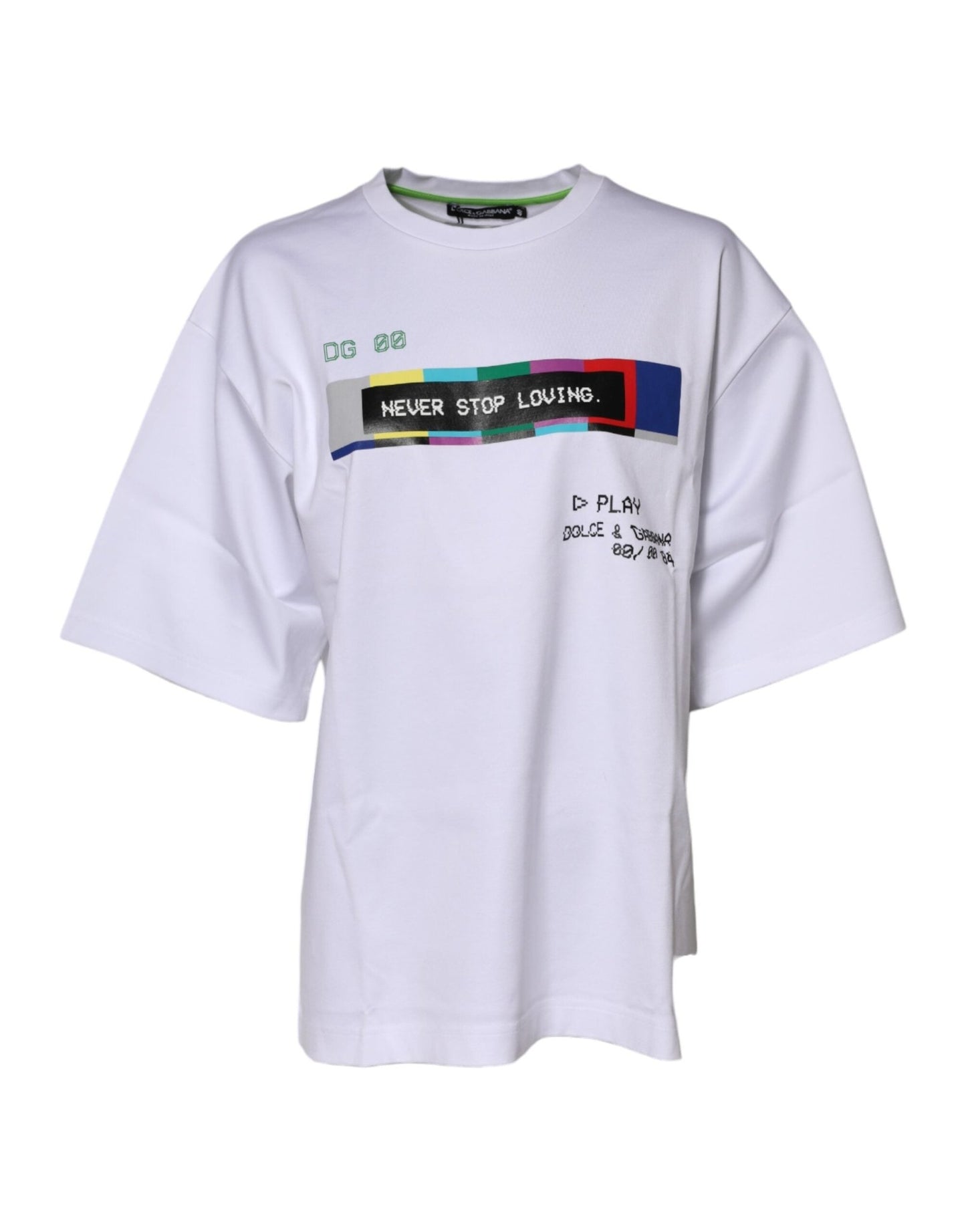 Dolce & Gabbana White Cotton Printed Short Sleeves T-shirt – IT40|S par Dolce & Gabbana | Disponible sur Sandy Store ByNet