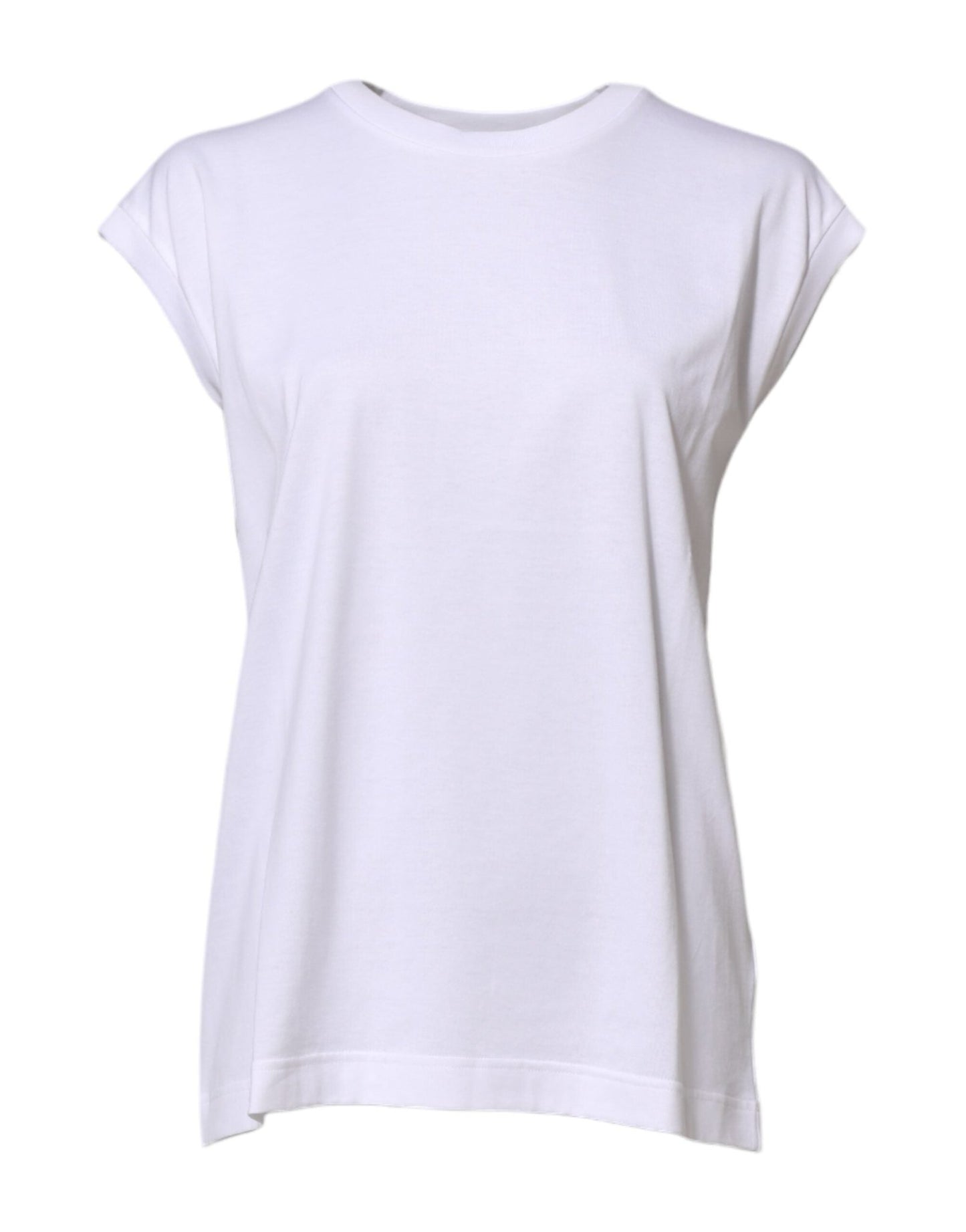 Dolce & Gabbana White Cotton Sleeveless Women Tank T-shirt – IT38 | XS par Dolce & Gabbana | Disponible sur Sandy Store ByNet