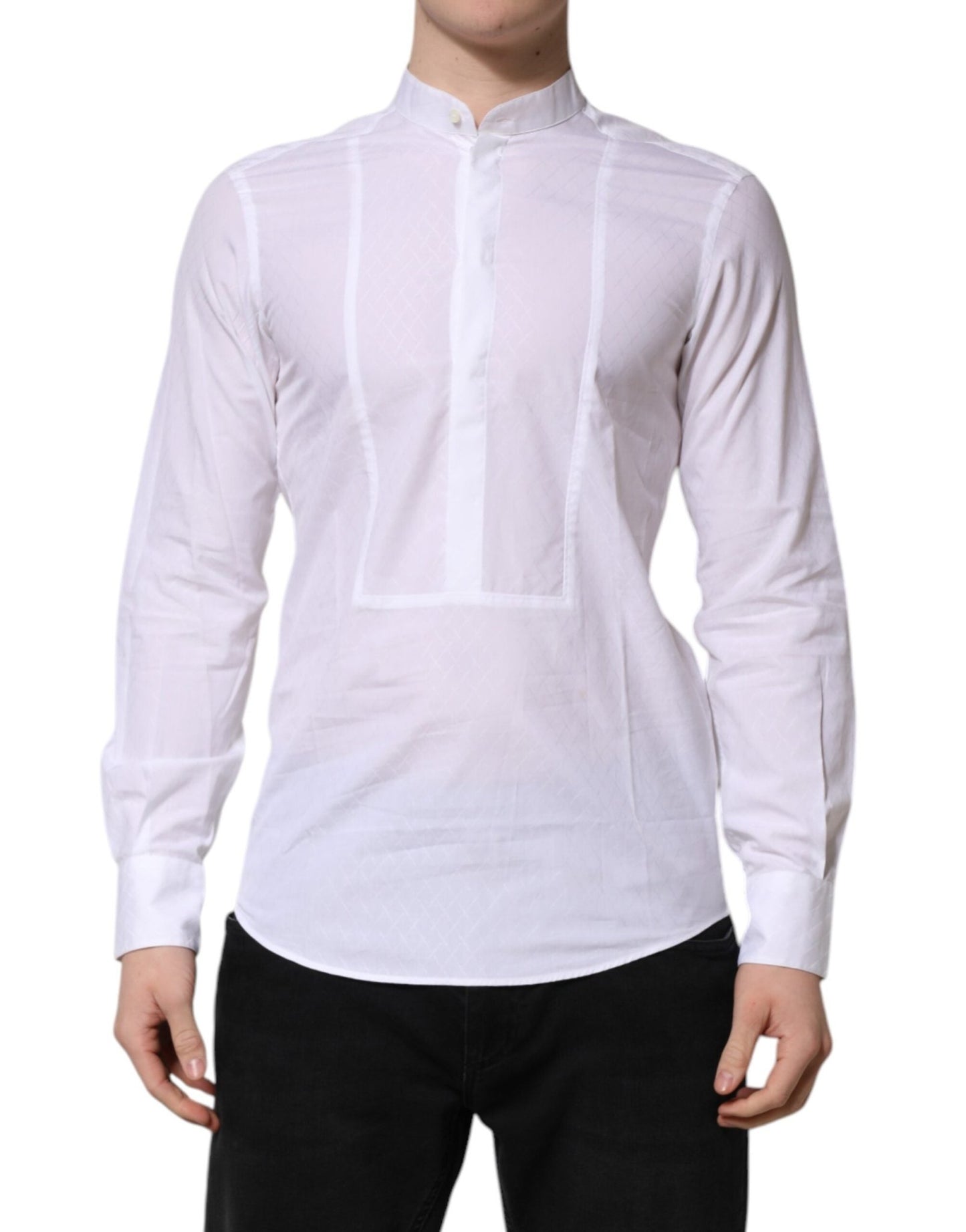Dolce & Gabbana White Cotton Slim Long Sleeves Formal Shirt – IT38 | XS par Dolce & Gabbana | Disponible sur Sandy Store ByNet