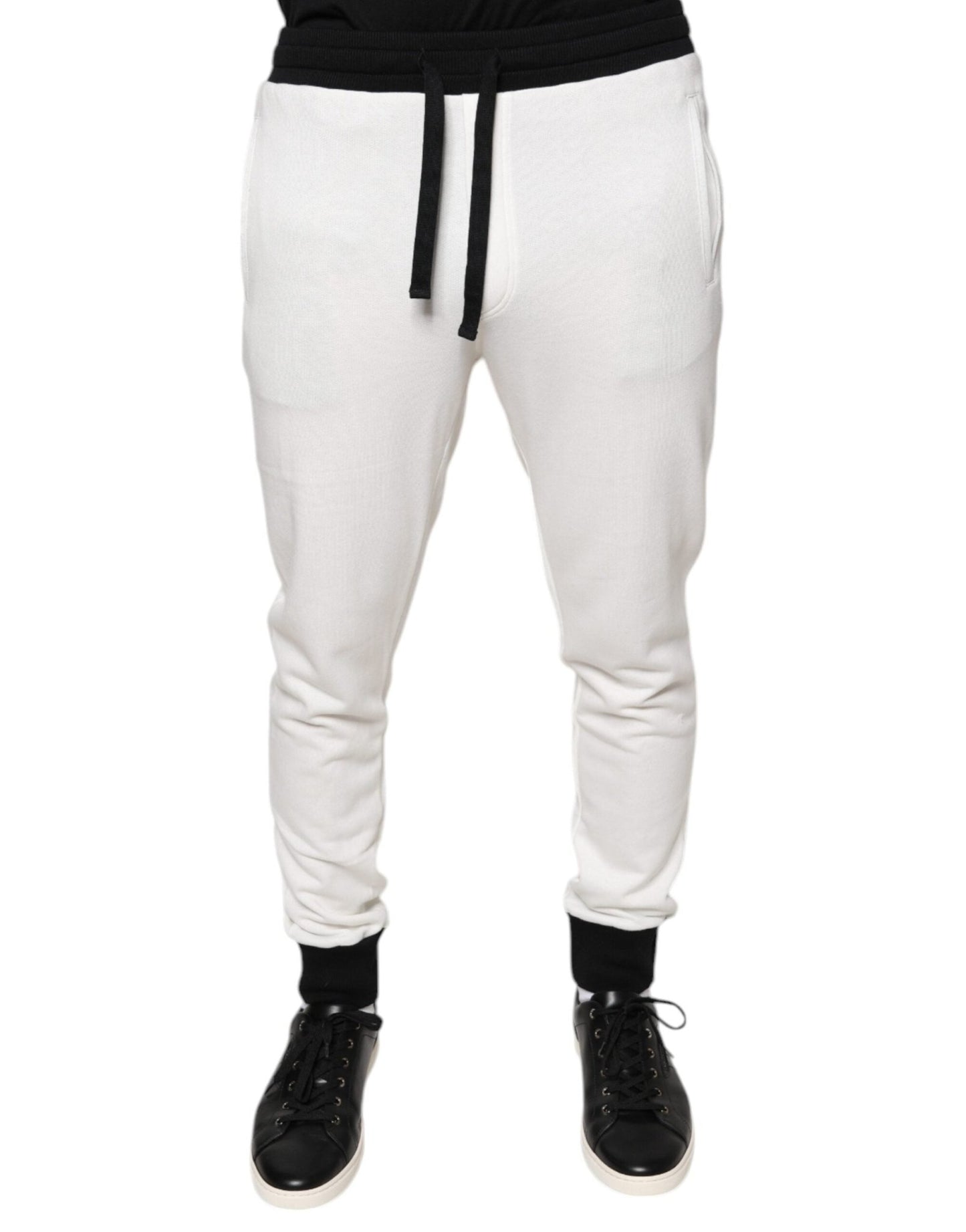 Dolce & Gabbana White Cotton Slim Men Jogger Sweatpants Pants – IT46 | S par Dolce & Gabbana | Disponible sur Sandy Store ByNet