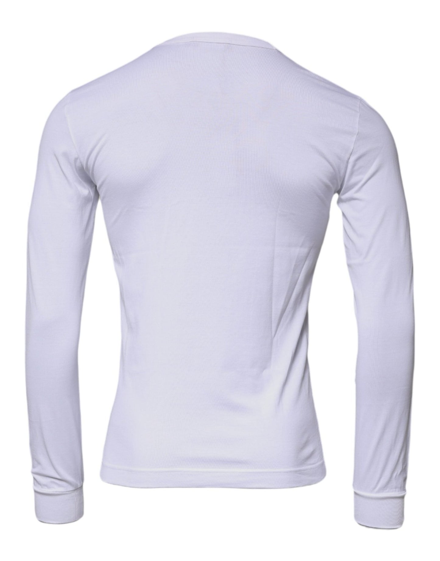 Dolce & Gabbana White Crown Crew Neck Cotton Pullover Sweater - Sandy Store ByNet