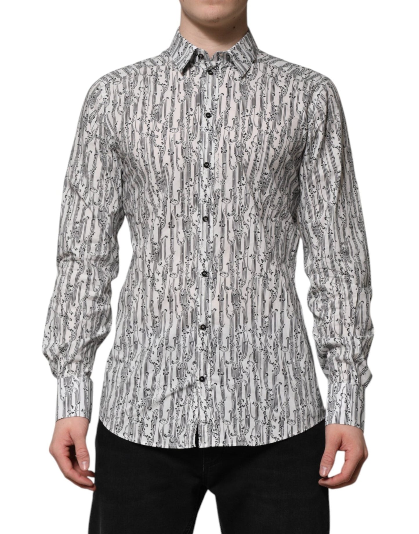 Dolce & Gabbana White Floral Print Casual Long Sleeves Shirt – IT40 | M par Dolce & Gabbana | Disponible sur Sandy Store ByNet