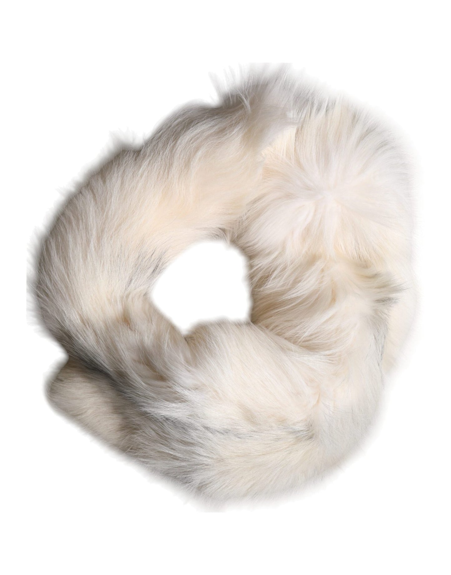 Dolce & Gabbana White Fox Fur Neck Wrap Warmer Winter Scarf - Sandy Store ByNet