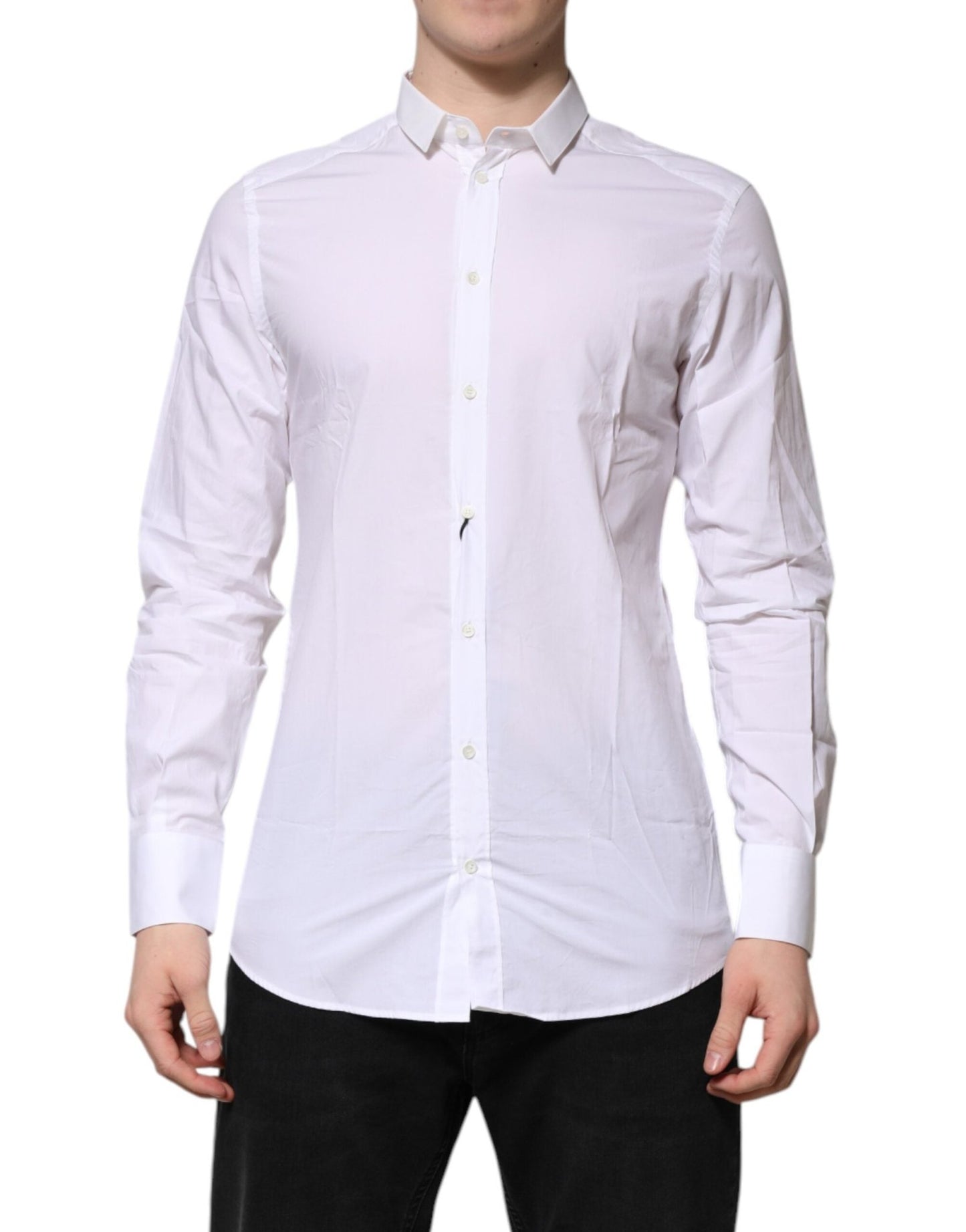 Dolce & Gabbana White GOLD Cotton Long Sleeves Men Formal Shirt – IT41 | L par Dolce & Gabbana | Disponible sur Sandy Store ByNet