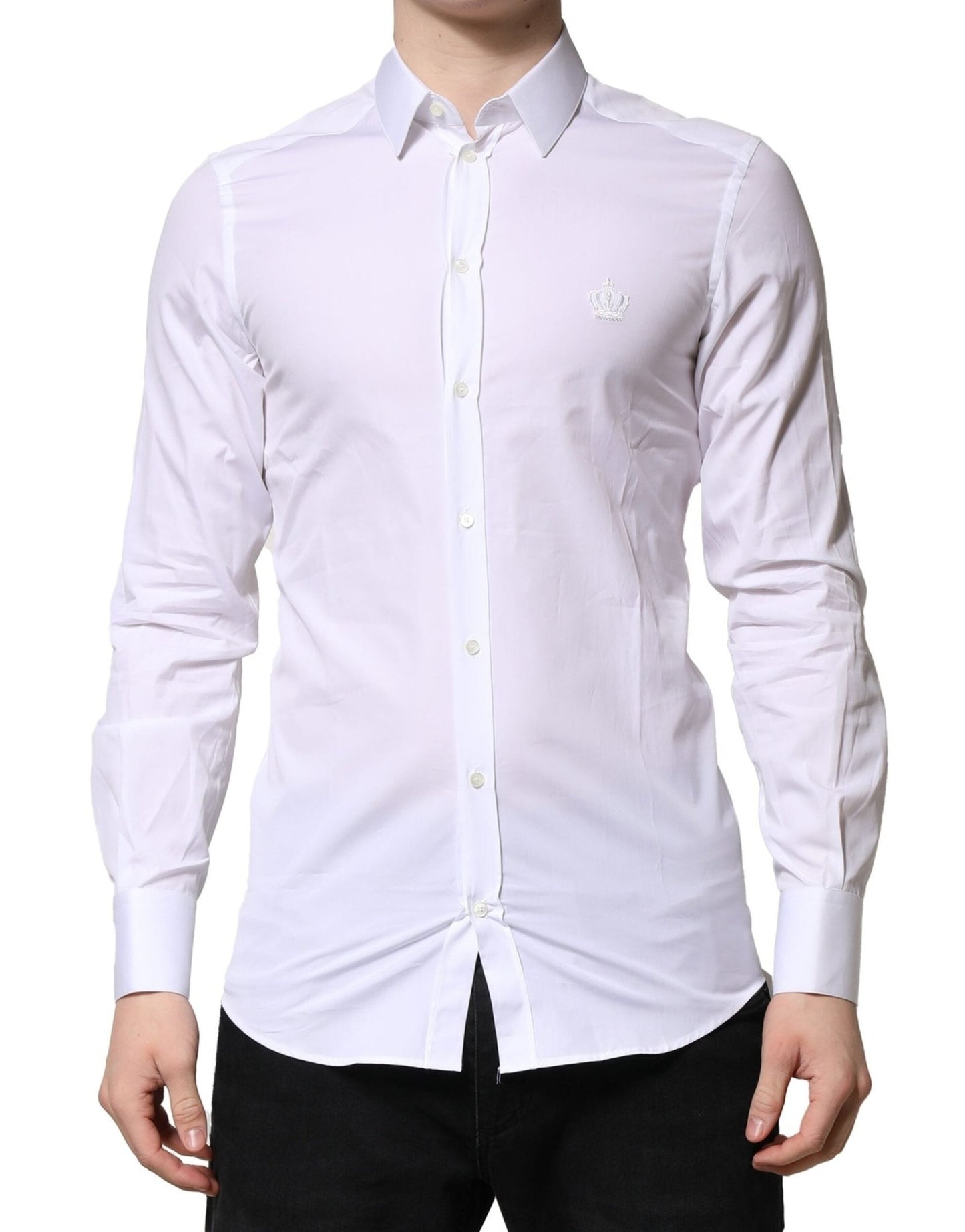 Dolce & Gabbana White GOLD Long Sleeves Men Dress Formal Shirt – IT38 | XS par Dolce & Gabbana | Disponible sur Sandy Store ByNet