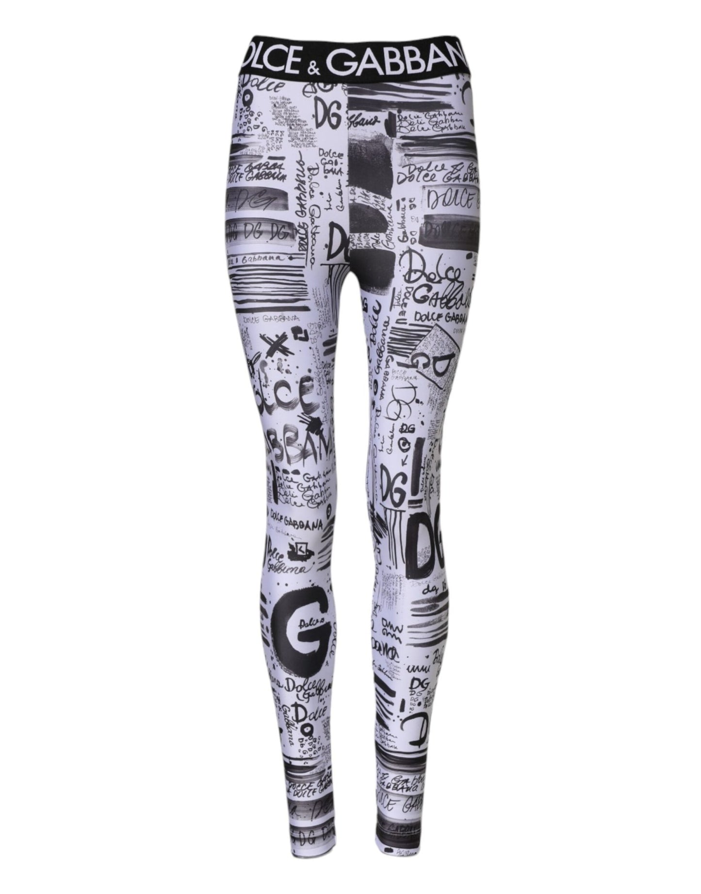 Dolce & Gabbana White Graphic HighWaist Skinny Leggings Pants – IT38 | XS par Dolce & Gabbana | Disponible sur Sandy Store ByNet