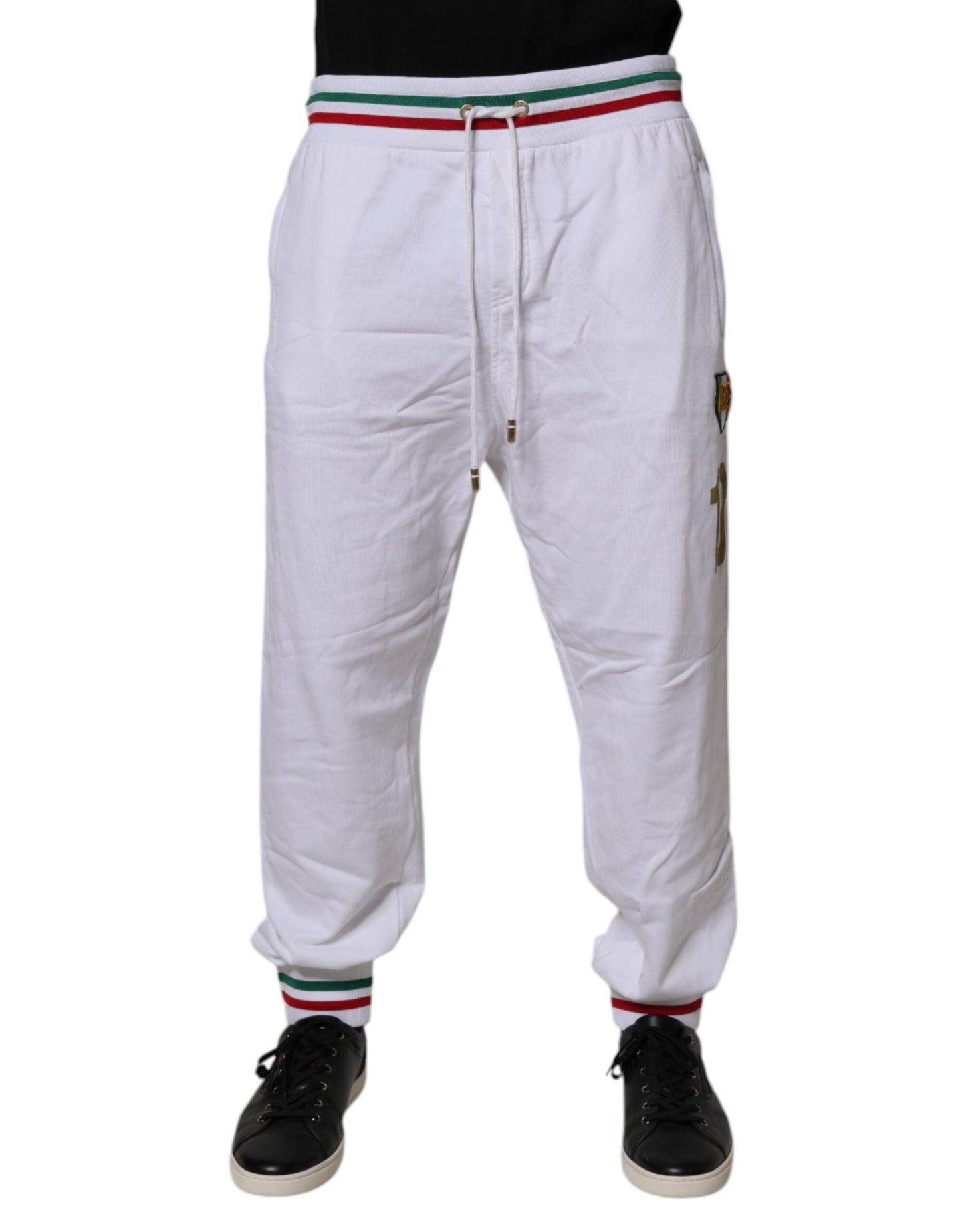 Dolce & Gabbana White Italia Cotton Jogger Sweatpants Pants – IT54 | XL par Dolce & Gabbana | Disponible sur Sandy Store ByNet