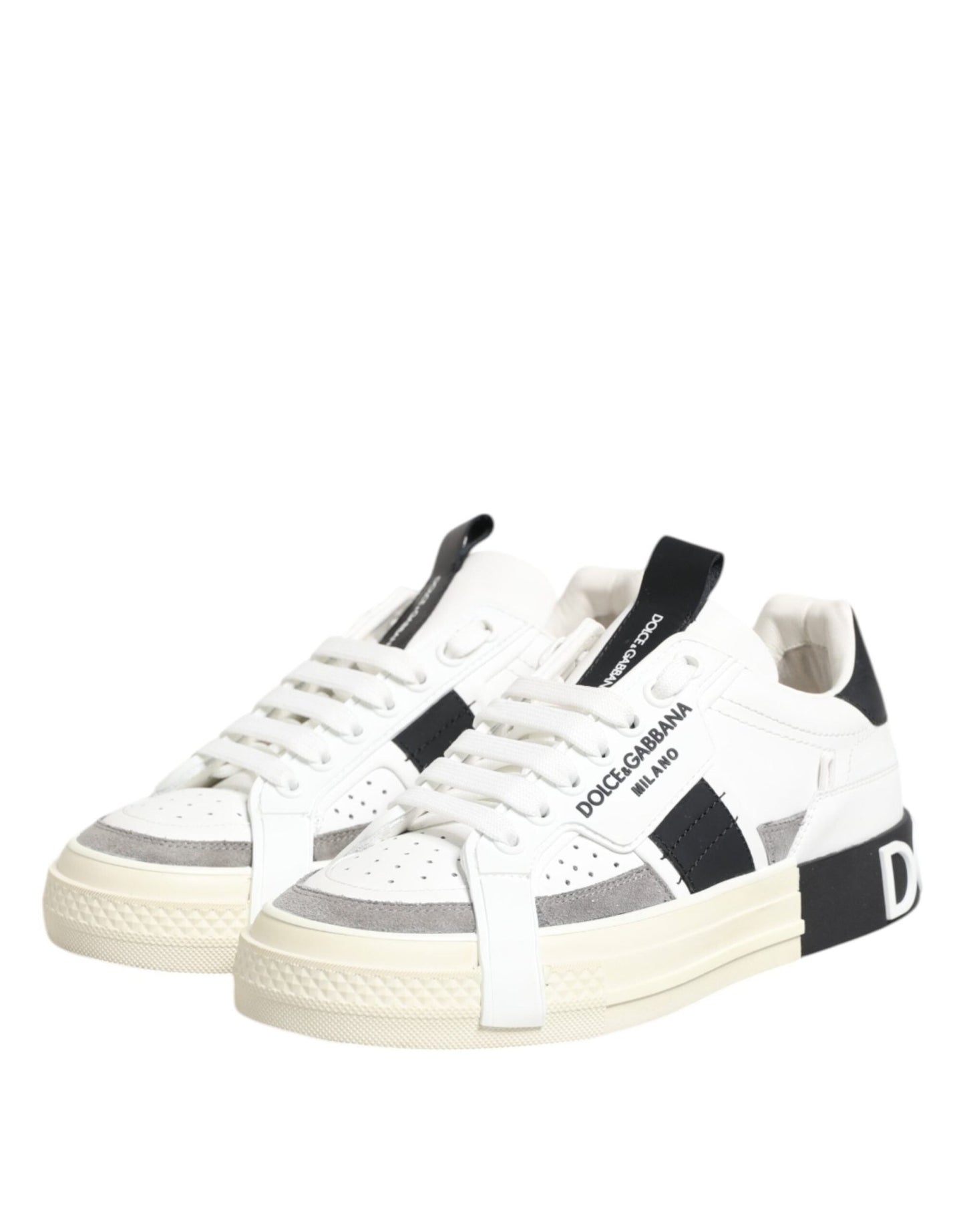 Dolce & Gabbana White Leather Custom 2.Zero Sneakers Shoes – EU40/US9.5 par Dolce & Gabbana | Disponible sur Sandy Store ByNet