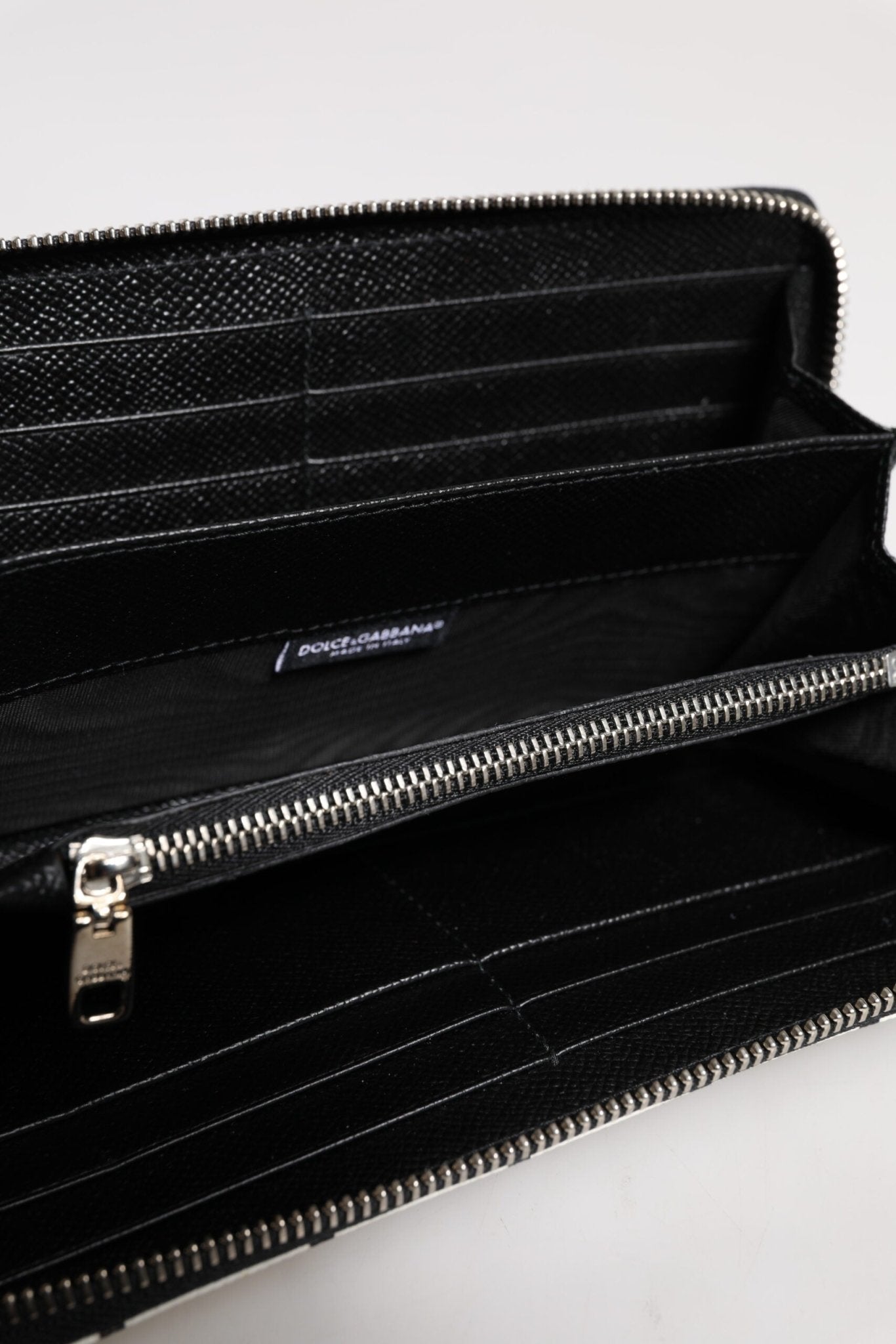 Dolce & Gabbana White Leather DG Crown Royals Continental Zip Around Wallet - Sandy Store ByNet