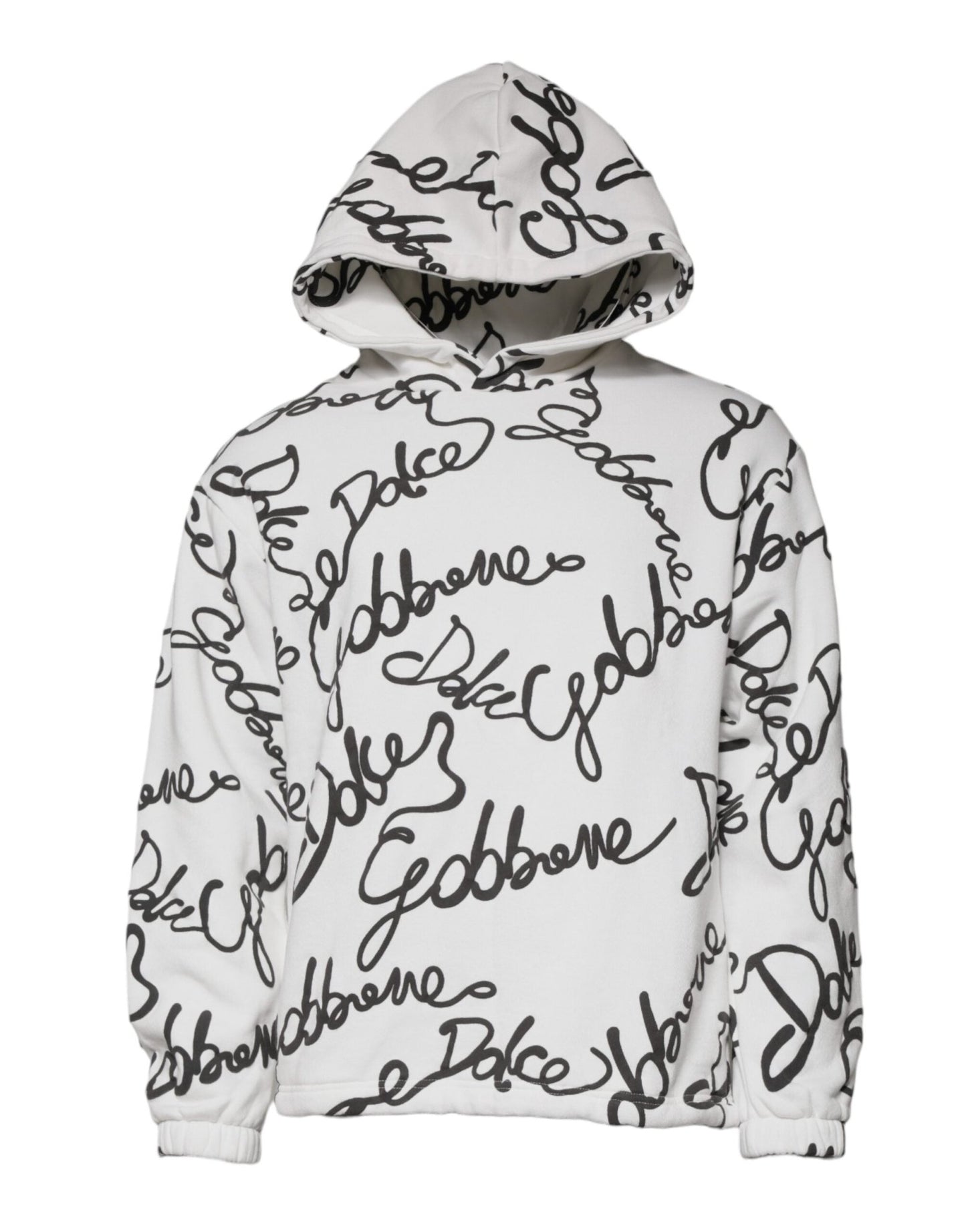 Dolce & Gabbana White Logo Cotton Hooded Sweatshirt Sweater – IT44 | XS par Dolce & Gabbana | Disponible sur Sandy Store ByNet