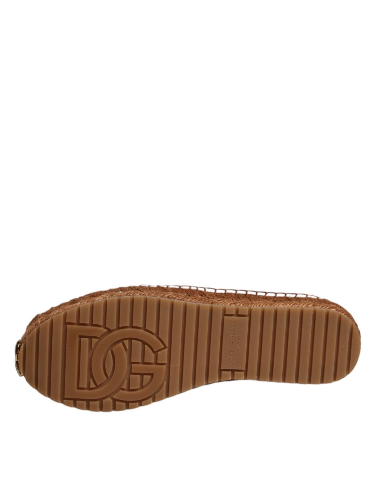 Dolce & Gabbana White Logo Eyelet Slip On Espadrilles Shoes - Sandy Store ByNet