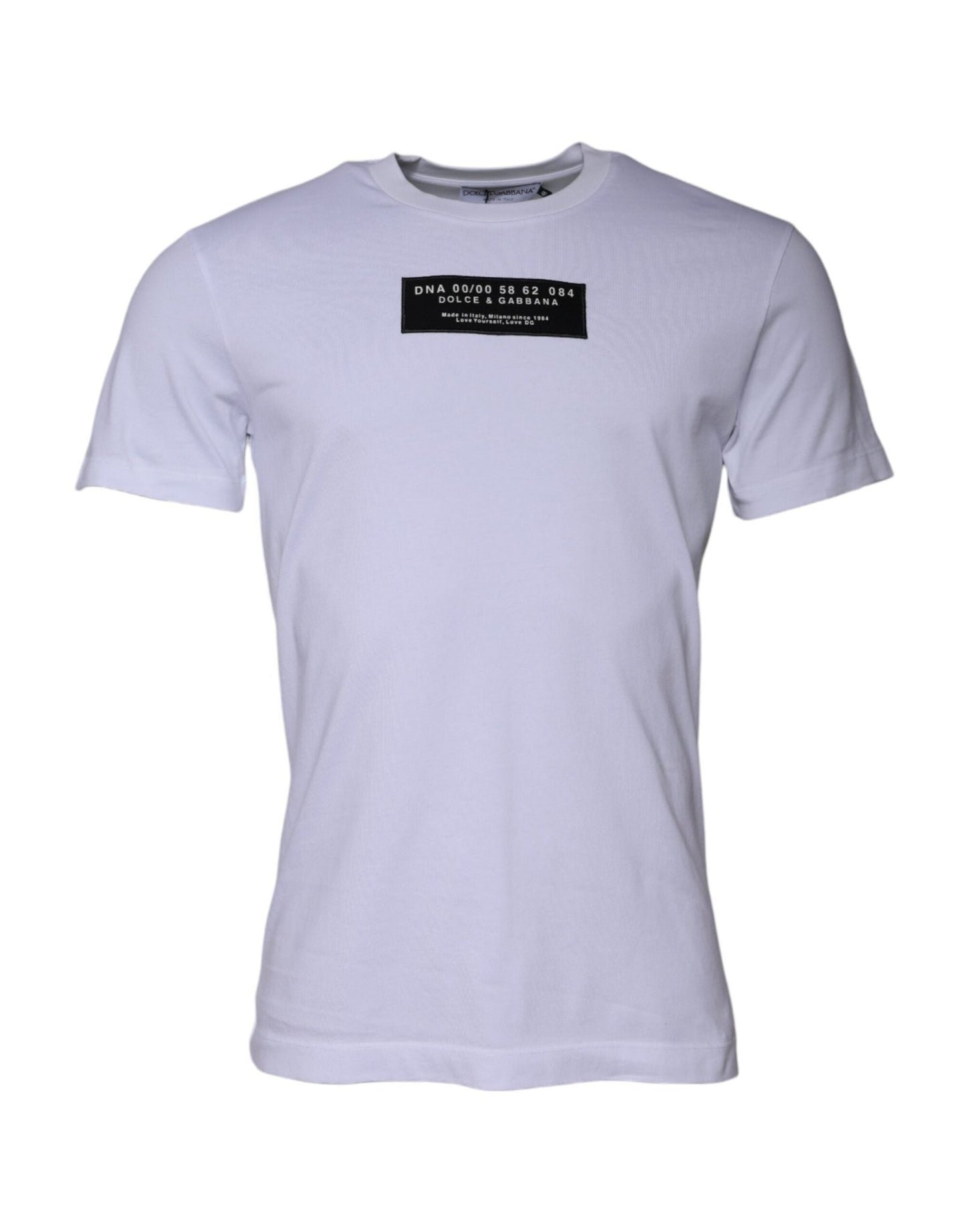 Dolce & Gabbana White Logo Print Cotton Crew Neck T-shirt – IT44 | XS par Dolce & Gabbana | Disponible sur Sandy Store ByNet