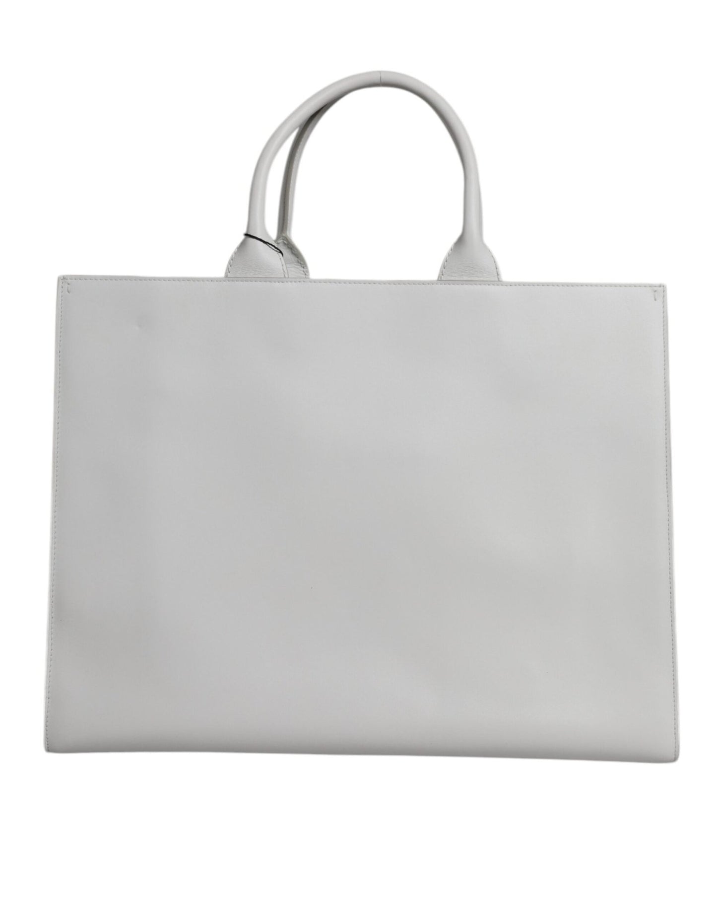 Dolce & Gabbana White Logo Print DG Daily Calfskin Shopping Tote Bag - Sandy Store ByNet