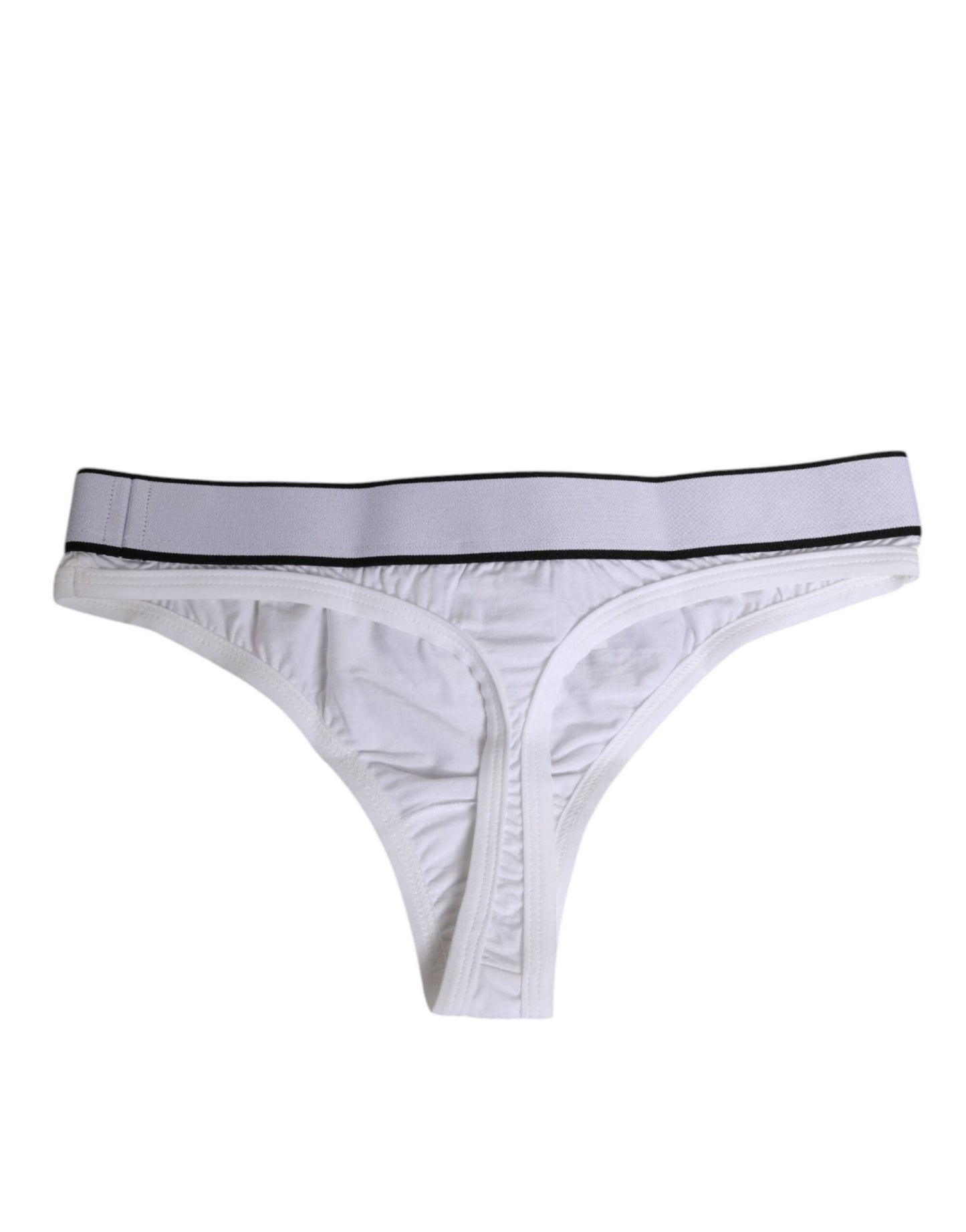 Dolce & Gabbana White Logo Waistband Modal Cotton Thong Underwear – IT2 | S par Dolce & Gabbana | Disponible sur Sandy Store ByNet