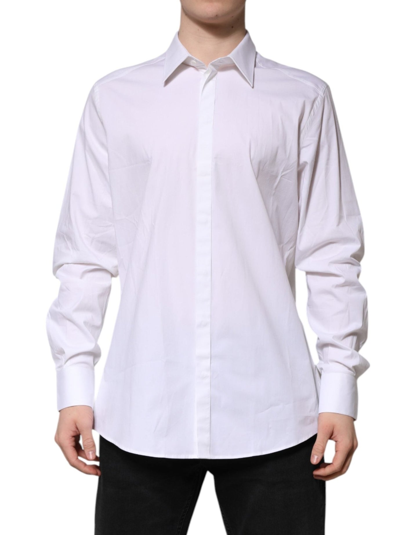 Dolce & Gabbana White MARTINI Long Sleeve Dress Formal Shirt – IT40 | M par Dolce & Gabbana | Disponible sur Sandy Store ByNet