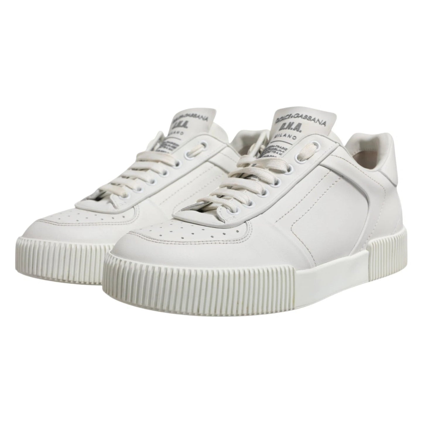 Dolce & Gabbana White Miami Leather Low Top Men Sneakers Shoes – EU40/US7 par Dolce & Gabbana | Disponible sur Sandy Store ByNet
