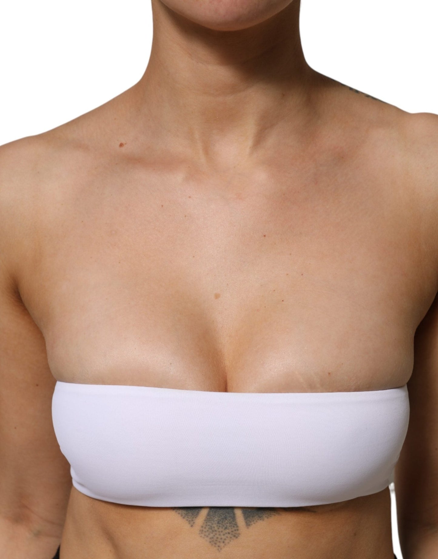 Dolce & Gabbana White Nylon Blend Bandeau Strapless Tube Top – IT40|S par Dolce & Gabbana | Disponible sur Sandy Store ByNet