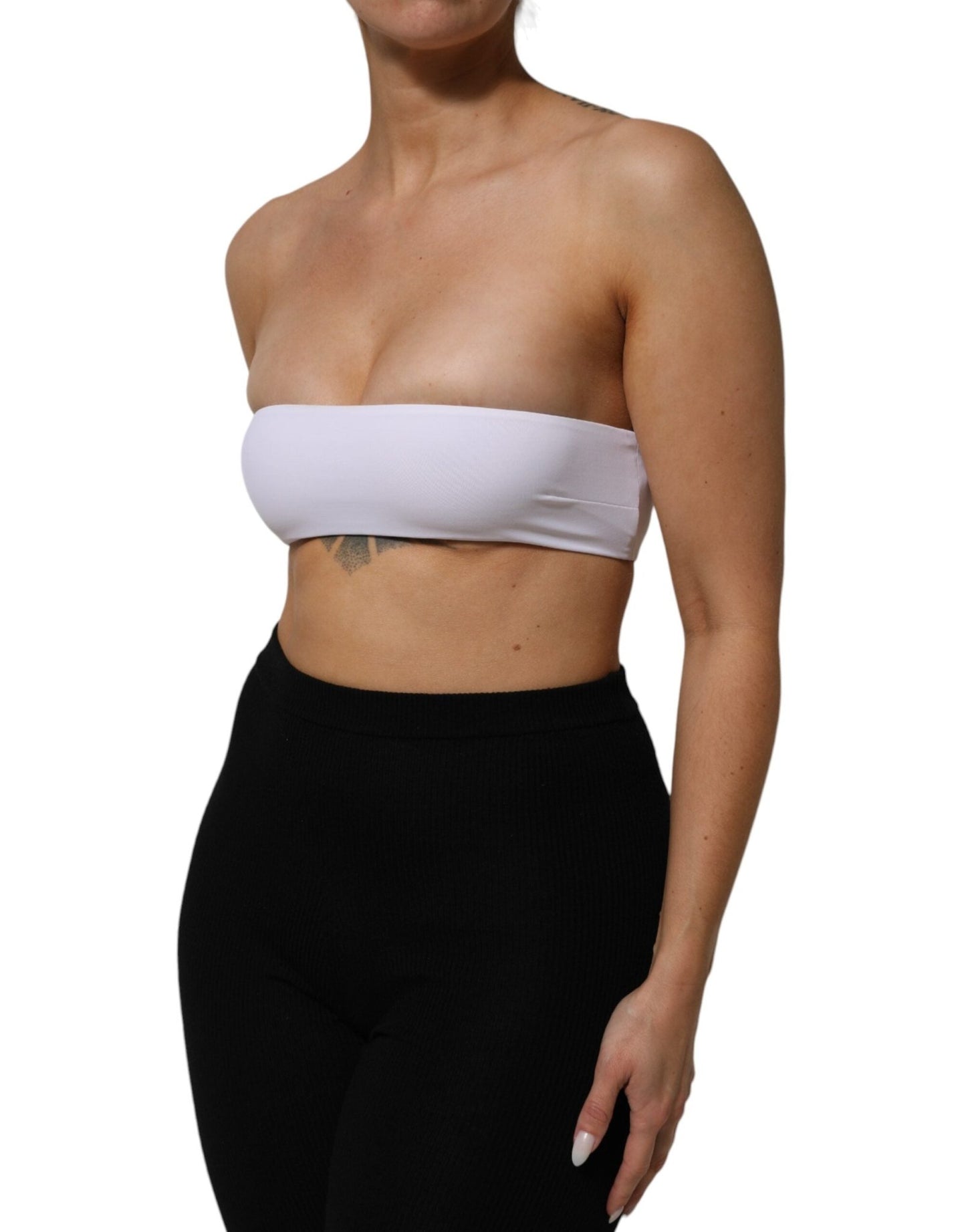 Dolce & Gabbana White Nylon Blend Bandeau Strapless Tube Top – IT40|S par Dolce & Gabbana | Disponible sur Sandy Store ByNet