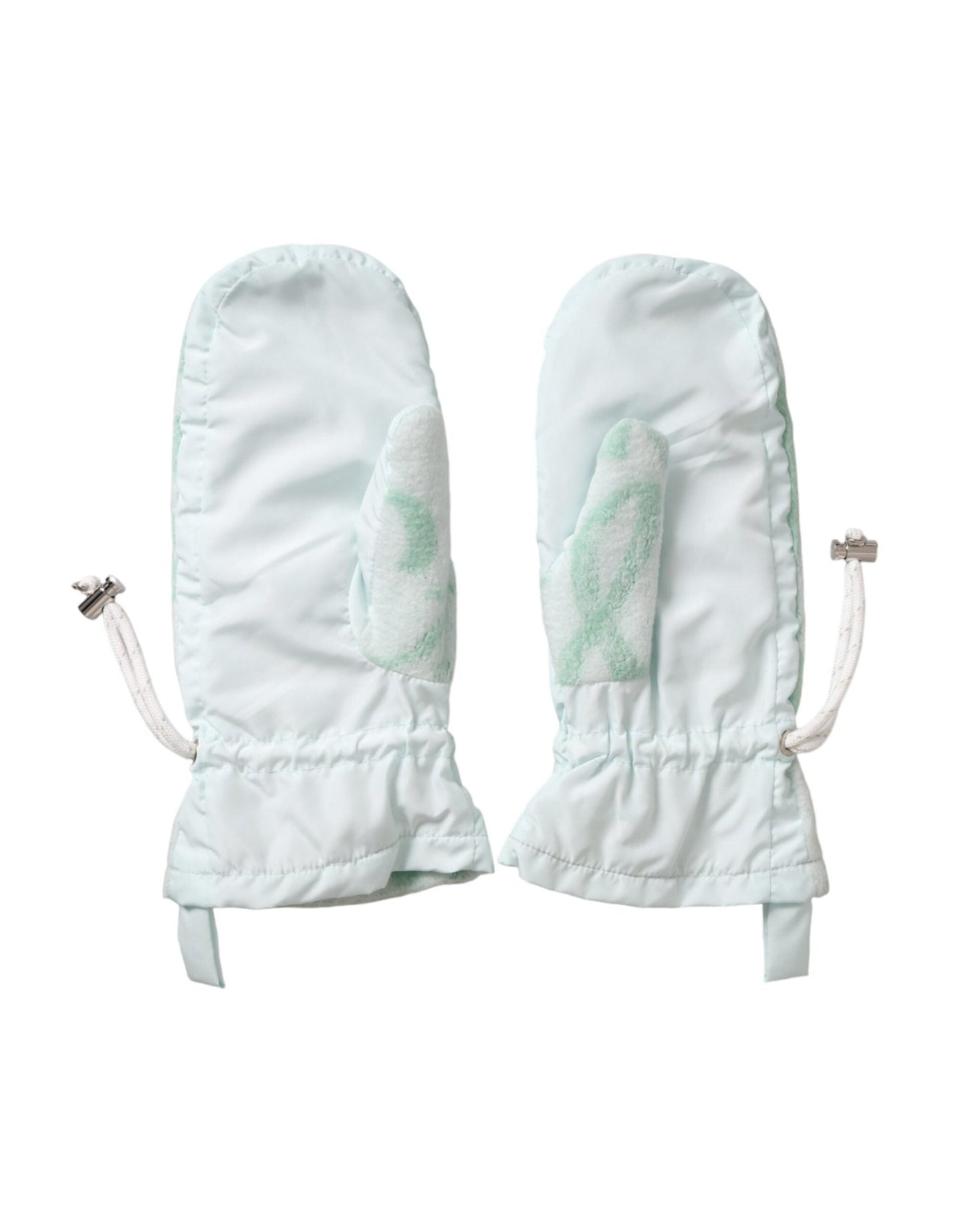 Dolce & Gabbana White Nylon Fleece Wrist Length Mitten Gloves - Sandy Store ByNet