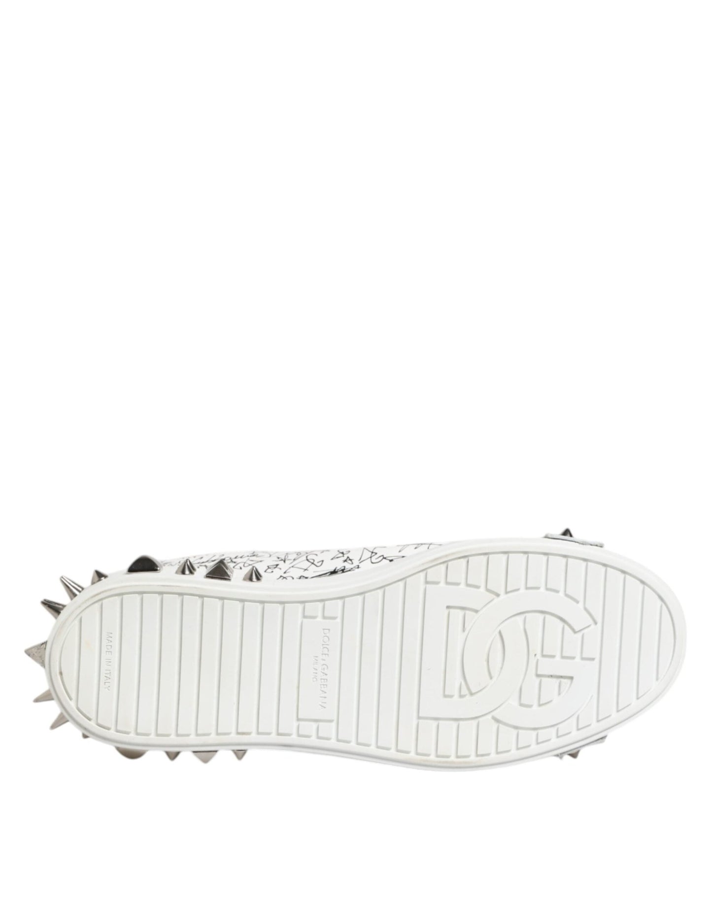 Dolce & Gabbana White Portofino Studded Men Sneakers Shoes – EU41.5/US8.5 par Dolce & Gabbana | Disponible sur Sandy Store ByNet