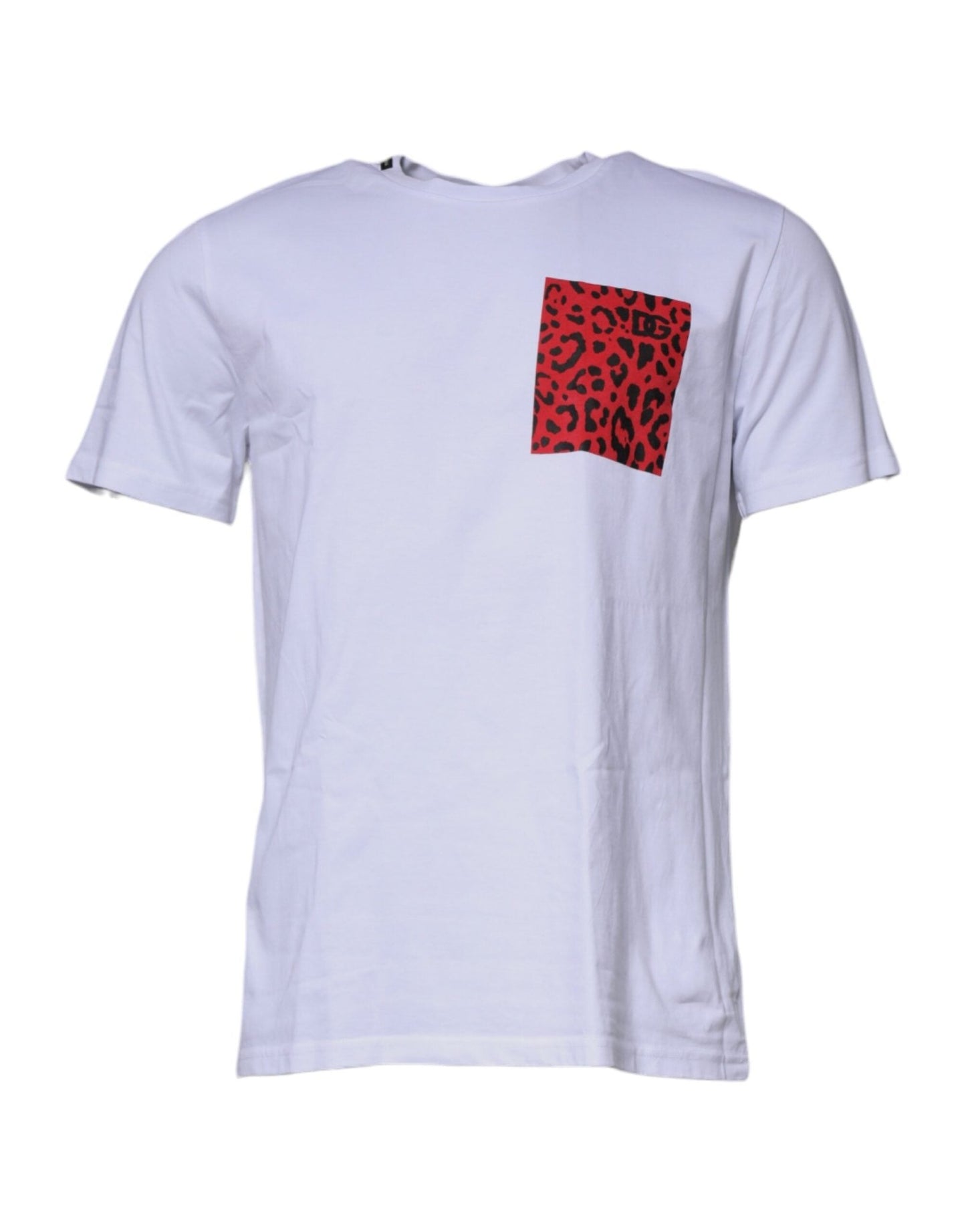 Dolce & Gabbana White Red Leopard Cotton Crew Neck T-shirt – IT50 | L par Dolce & Gabbana | Disponible sur Sandy Store ByNet