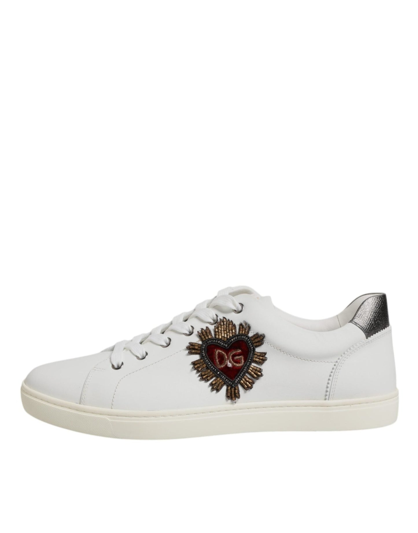 Dolce & Gabbana White Sacred Heart Men Low Top Sneakers Shoes – EU39/US6 par Dolce & Gabbana | Disponible sur Sandy Store ByNet