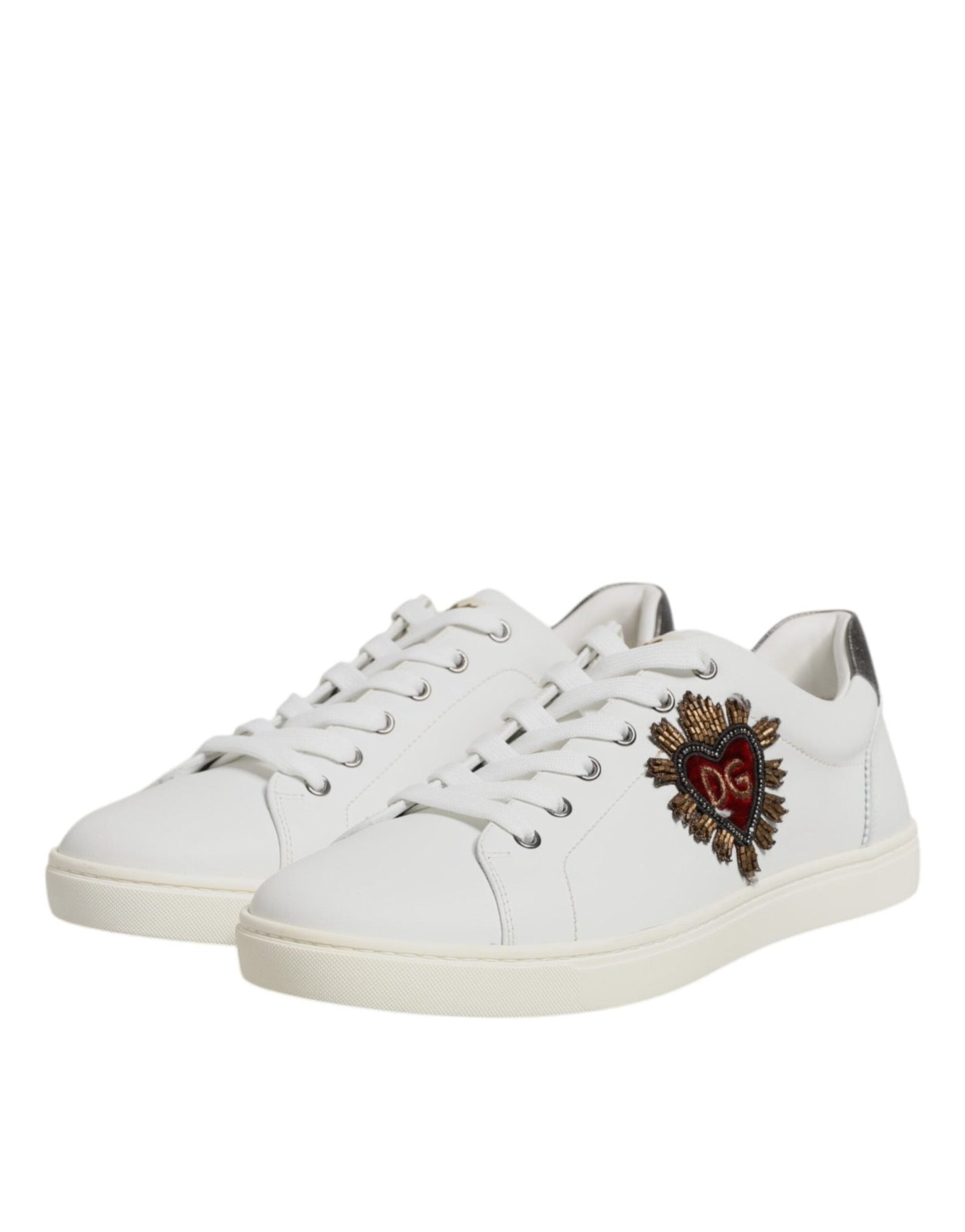 Dolce & Gabbana White Sacred Heart Men Low Top Sneakers Shoes – EU39/US6 par Dolce & Gabbana | Disponible sur Sandy Store ByNet