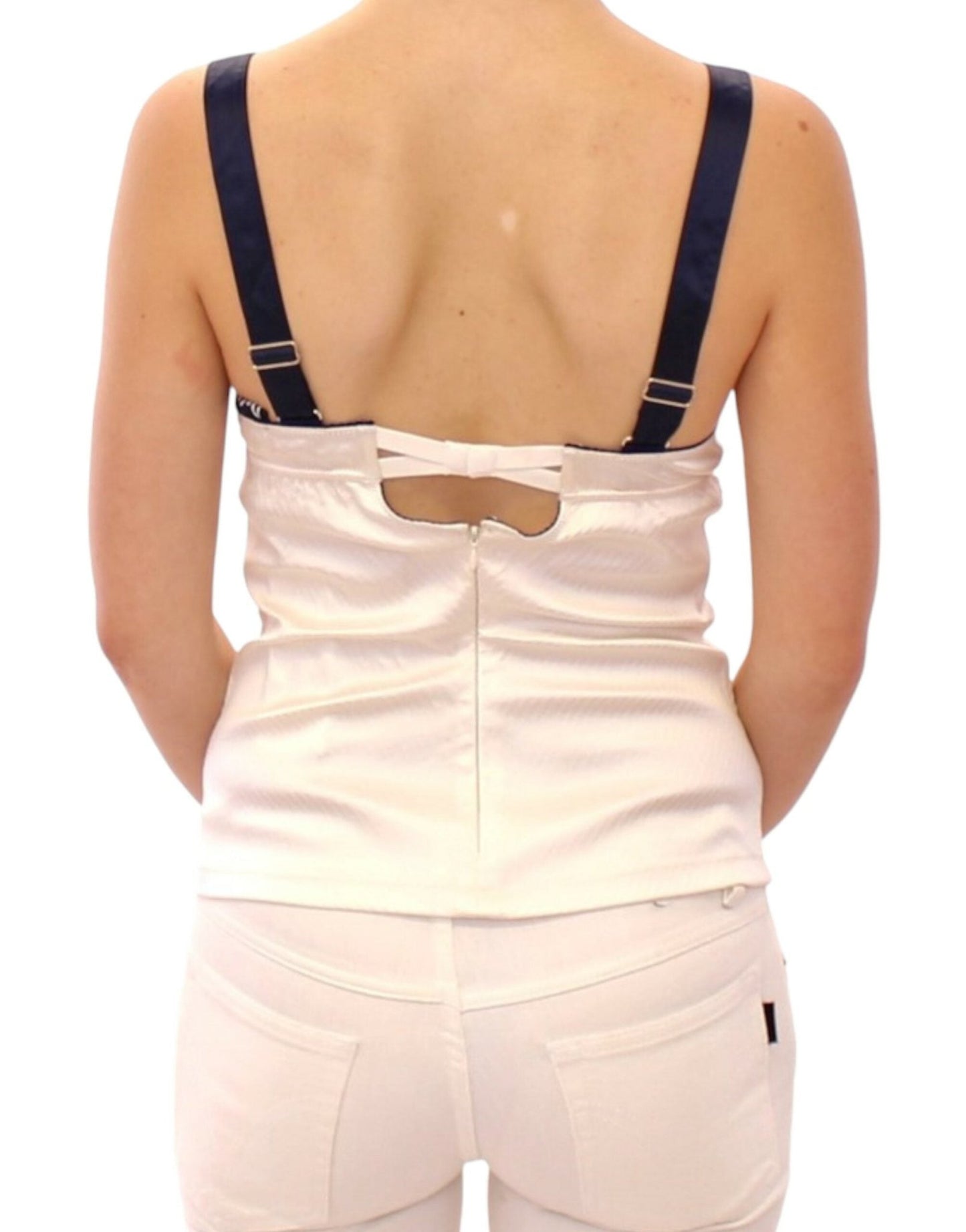 Dolce & Gabbana White Sailor Motif Stretch Tank Top - Sandy Store ByNet