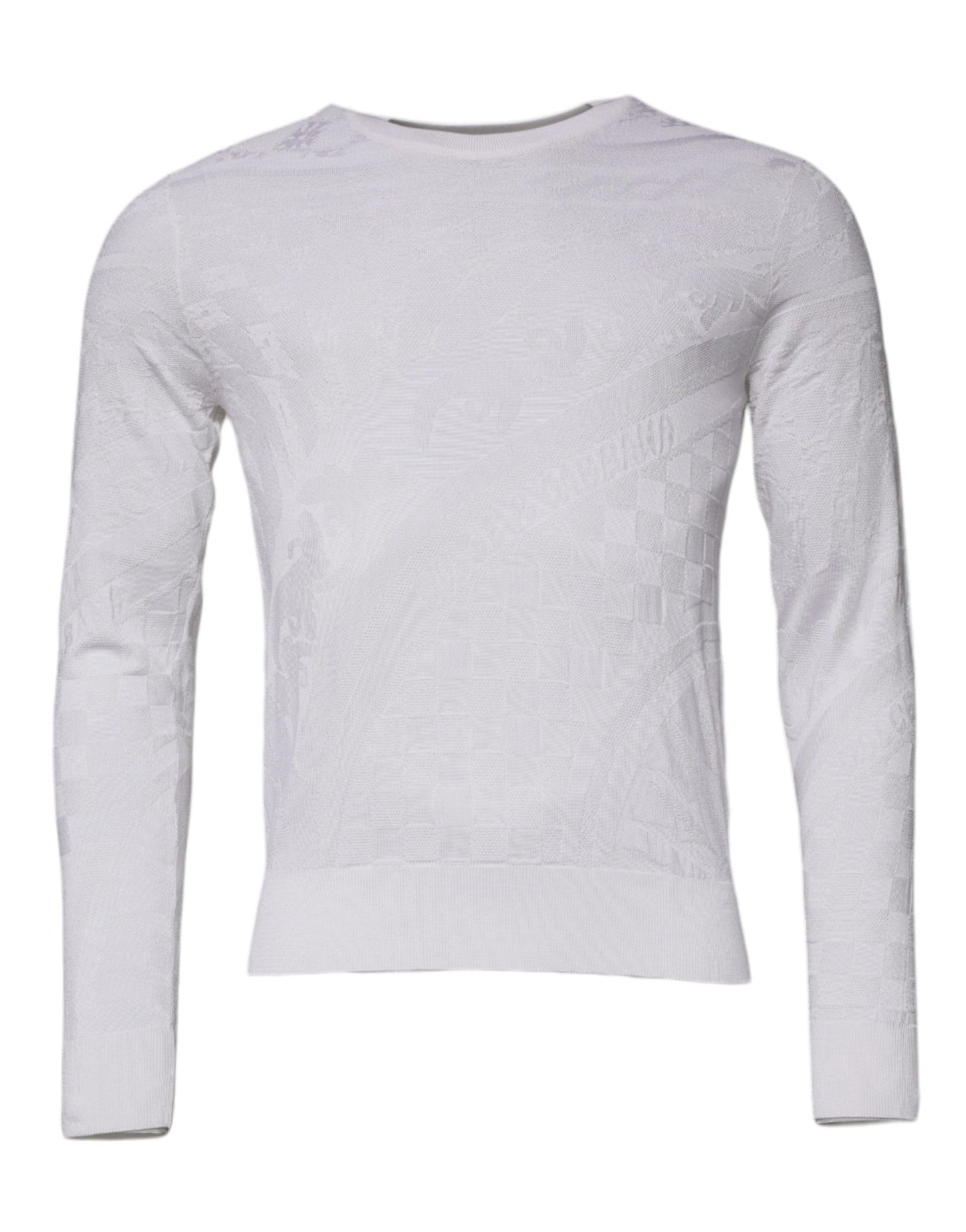 Dolce & Gabbana White Silk Crew Neck Men Pullover Sweater - Sandy Store ByNet