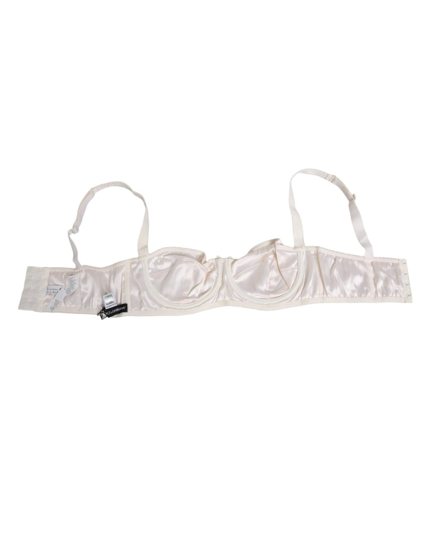 Dolce & Gabbana White Silk Satin Balconnet Lingerie Bra Underwear – IT3 | M par Dolce & Gabbana | Disponible sur Sandy Store ByNet