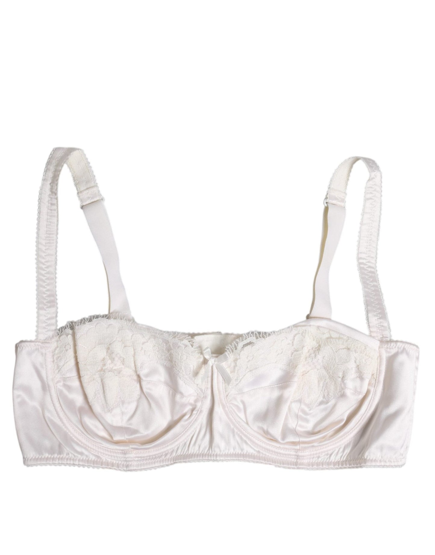Dolce & Gabbana White Silk Underwired Balconette Bra Underwear – IT4 | L par Dolce & Gabbana | Disponible sur Sandy Store ByNet