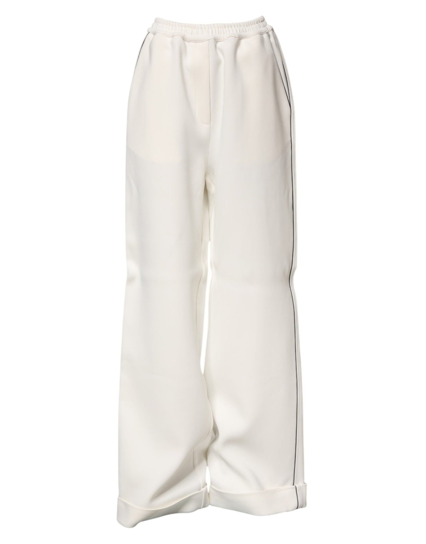 Dolce & Gabbana White Viscose Wide Leg Pull On Pants – IT40|S par Dolce & Gabbana | Disponible sur Sandy Store ByNet