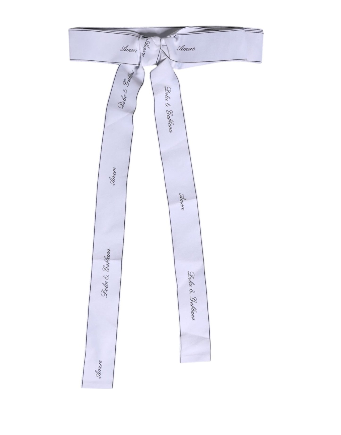 Dolce & Gabbana White Waist Ribbon Wide Bow Logo Belt – IT40|S par Dolce & Gabbana | Disponible sur Sandy Store ByNet