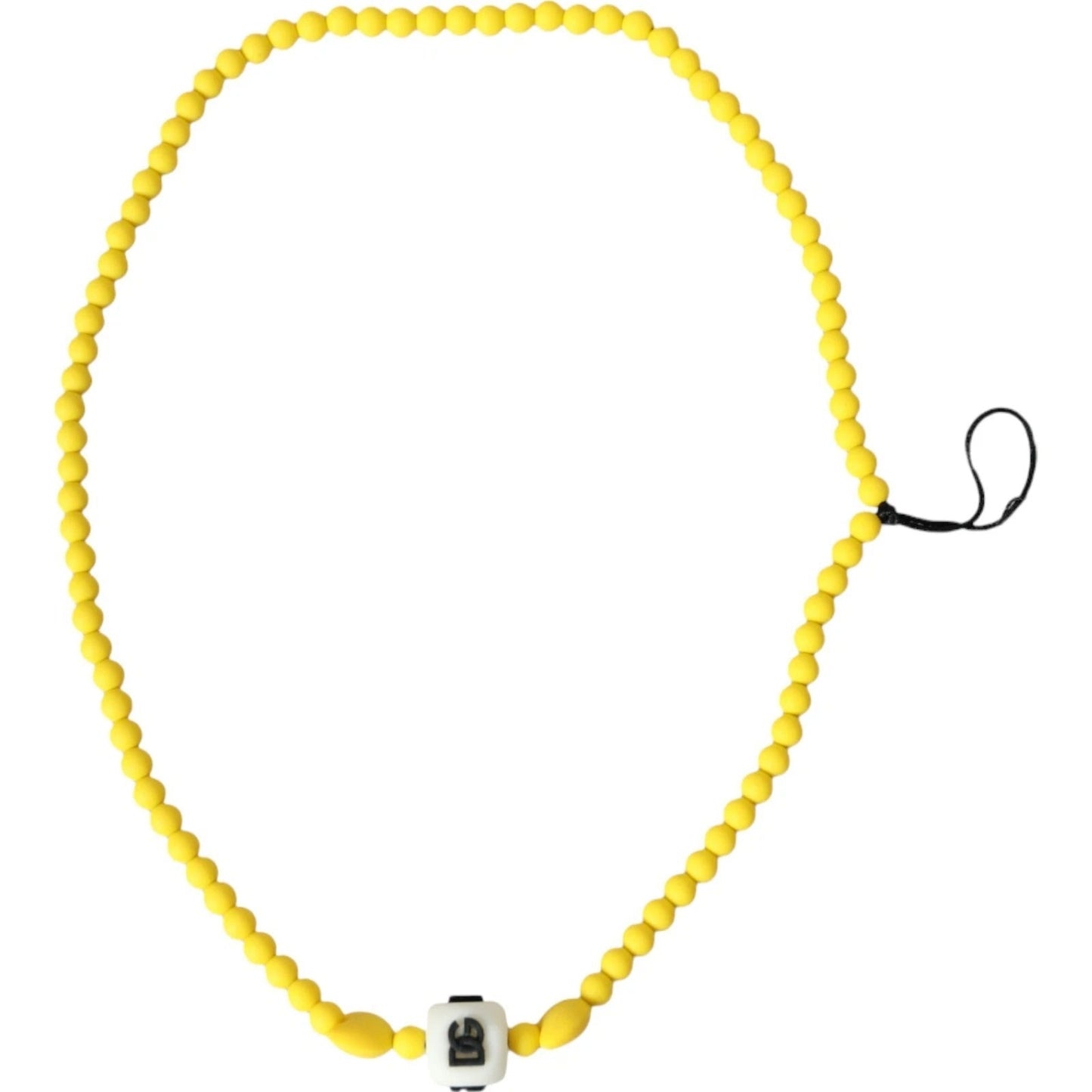 Dolce & Gabbana Yellow Beaded Chain DG Logo Charm Accessory Necklace – par Dolce & Gabbana | Disponible sur Sandy Store ByNet