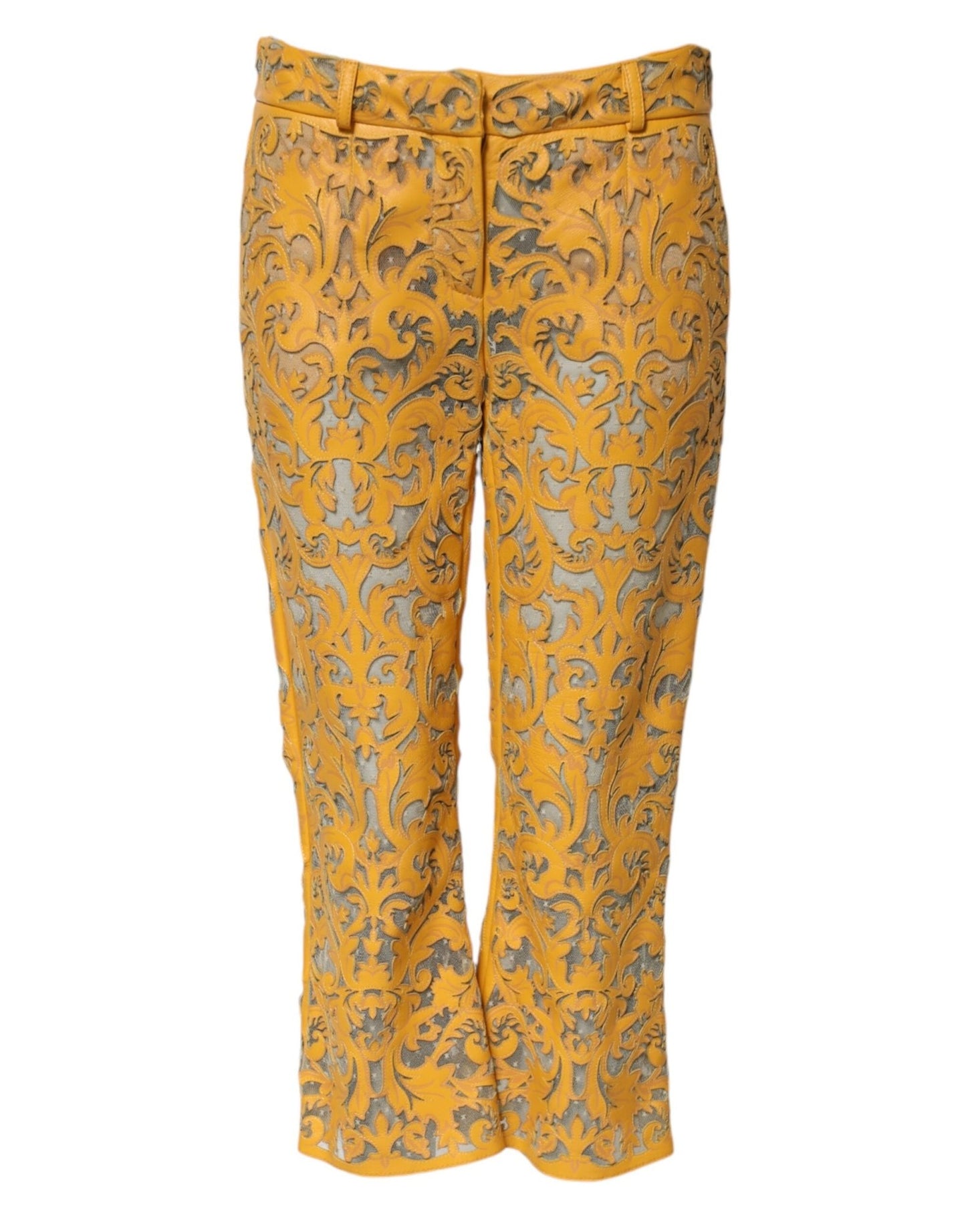 Dolce & Gabbana Yellow Floral Lace Mid Waist Capri Pants – IT40|S par Dolce & Gabbana | Disponible sur Sandy Store ByNet