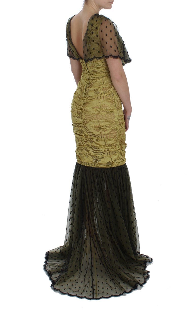 Dolce & Gabbana Yellow Floral Lace Sheath Dress - Sandy Store ByNet