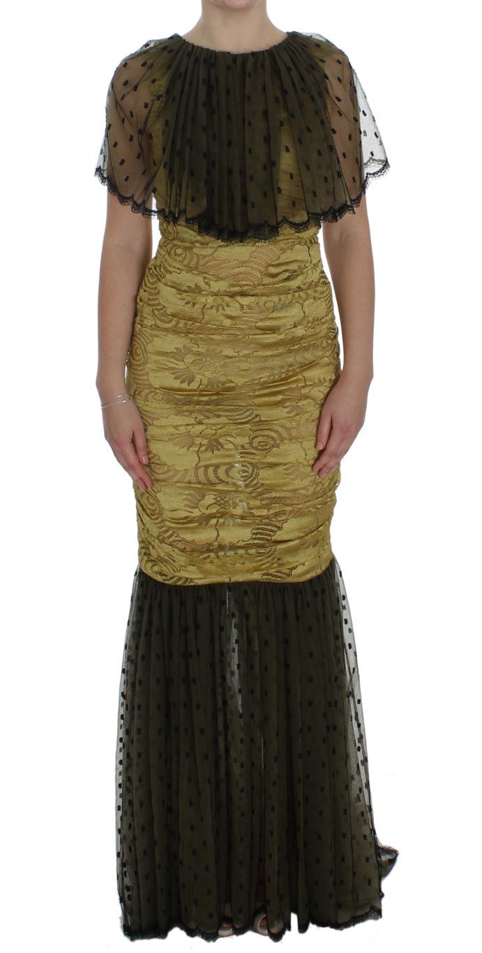 Dolce & Gabbana Yellow Floral Lace Sheath Dress - Sandy Store ByNet
