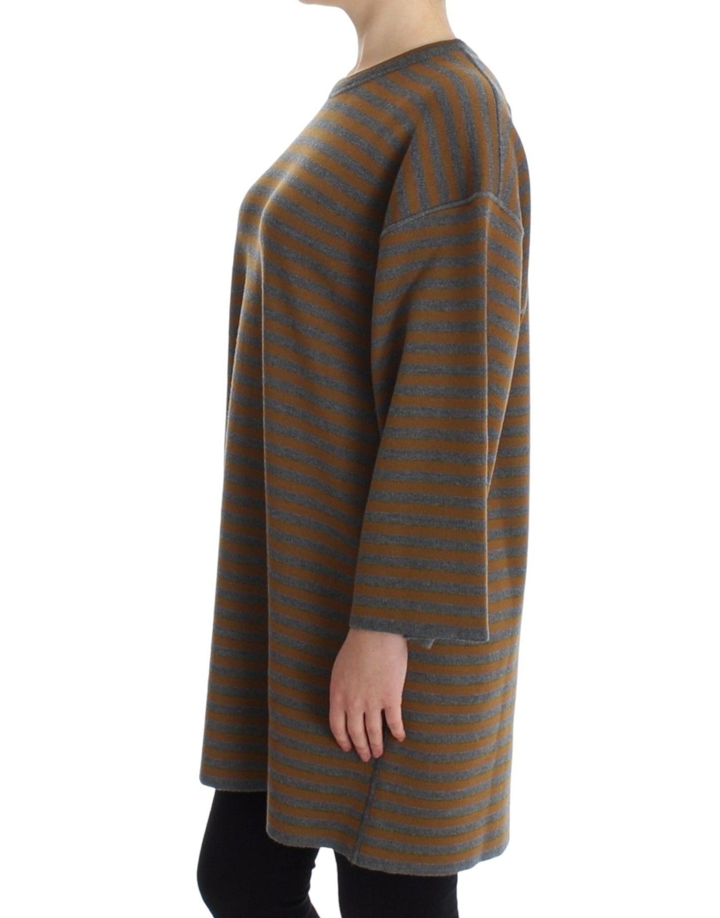 Dolce & Gabbana Yellow & Gray Striped Oversized Sweater - Sandy Store ByNet